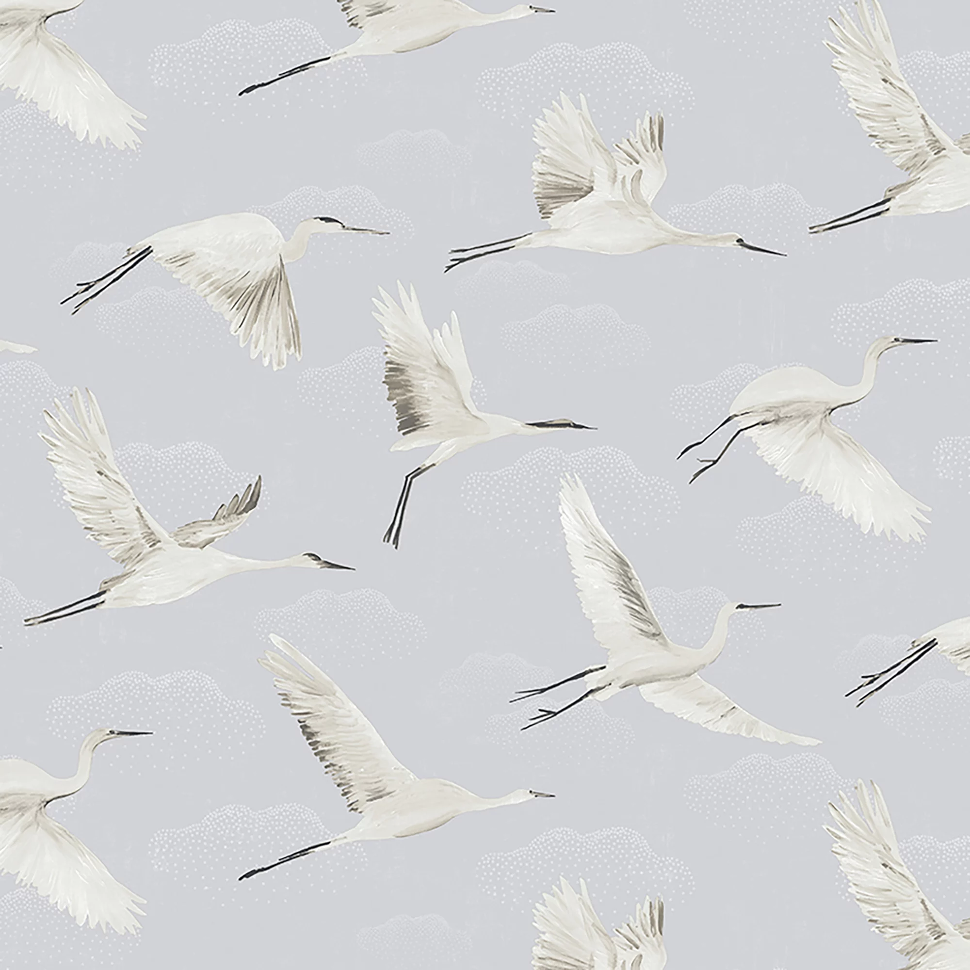 GoodHome Duble Grey Cranes Textured Wallpaper 4 GoodHome Duble Grey Cranes Textured Wallpaper - Image 2