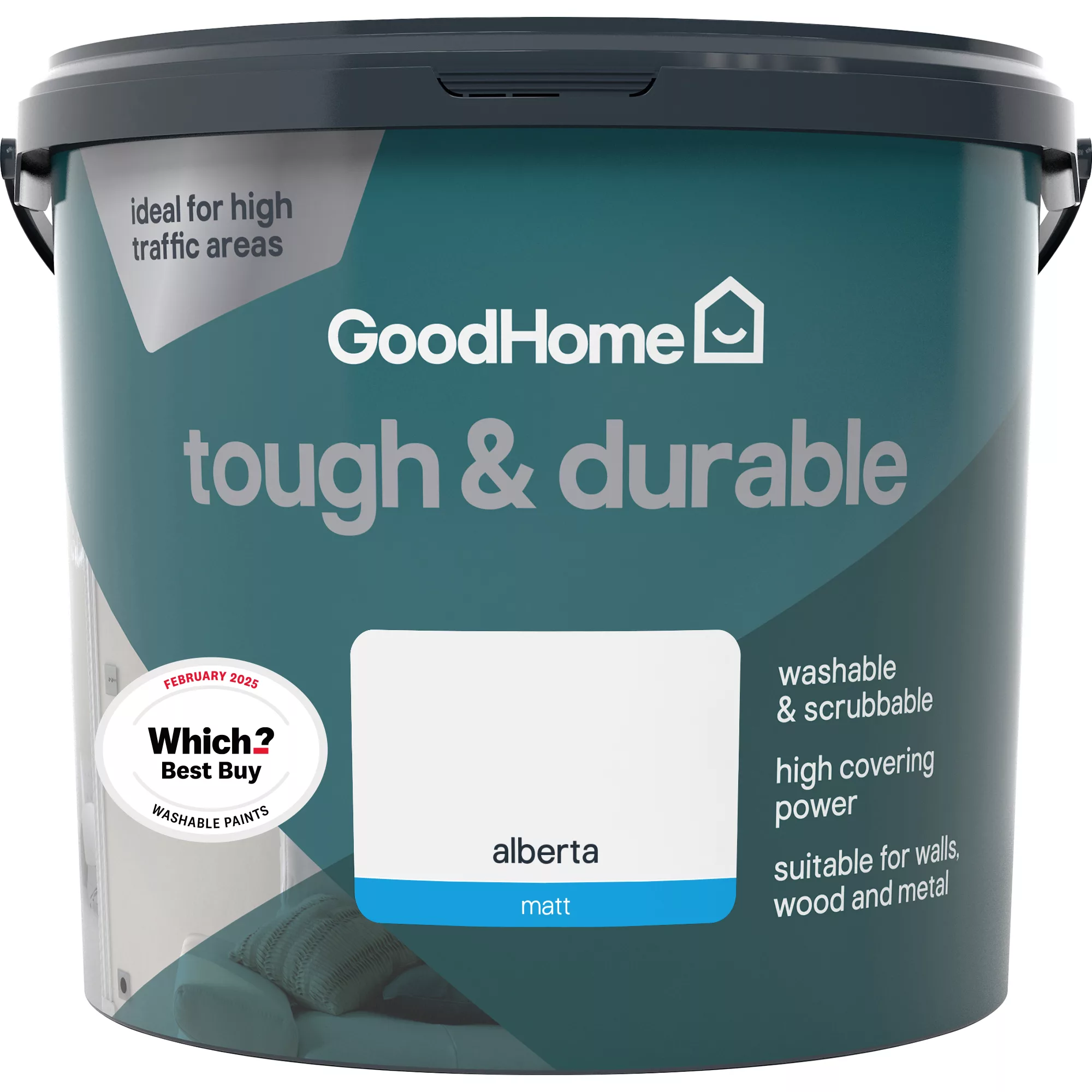 GoodHome Durable Alberta Matt Emulsion Paint, 5L 5 GoodHome Durable Alberta Matt Emulsion Paint, 5L - Image 3