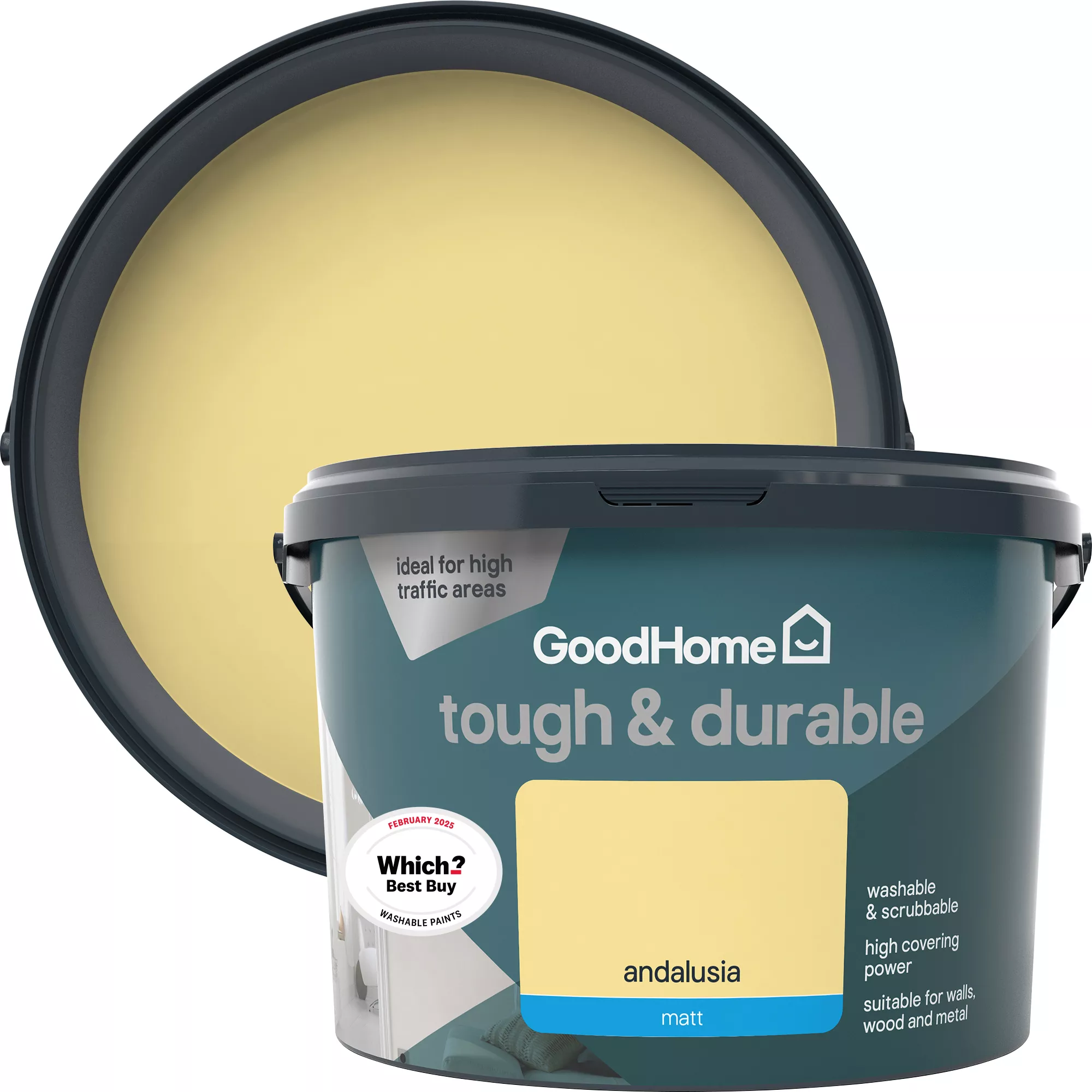 GoodHome Durable Andalusia Matt Emulsion Paint, 2.5L 3 GoodHome Durable Andalusia Matt Emulsion Paint, 2.5L