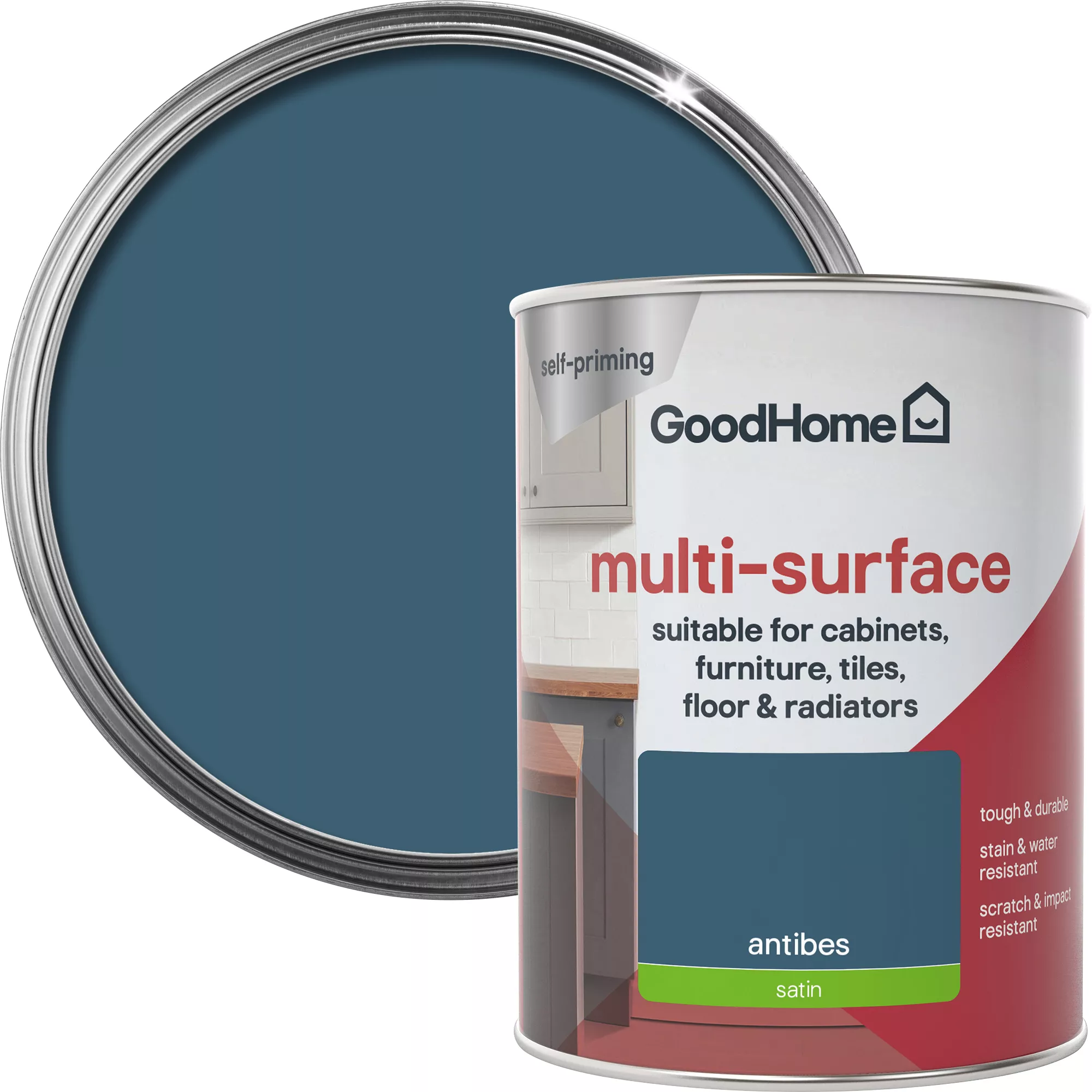 GoodHome Durable Antibes Satin Multi-surface Paint, 750ml 3 GoodHome Durable Antibes Satin Multi-surface Paint, 750ml