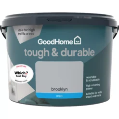 GoodHome Durable Brooklyn Matt Emulsion Paint, 2.5L -Trade Points goodhome durable brooklyn matt emulsion paint 2 5l3663602409885 02c