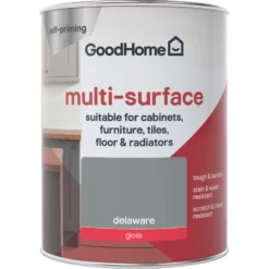 GoodHome Durable Delaware Gloss Multi-surface Paint, 750ml -Trade Points goodhome durable delaware gloss multi surface paint 750ml3663602585602 02c