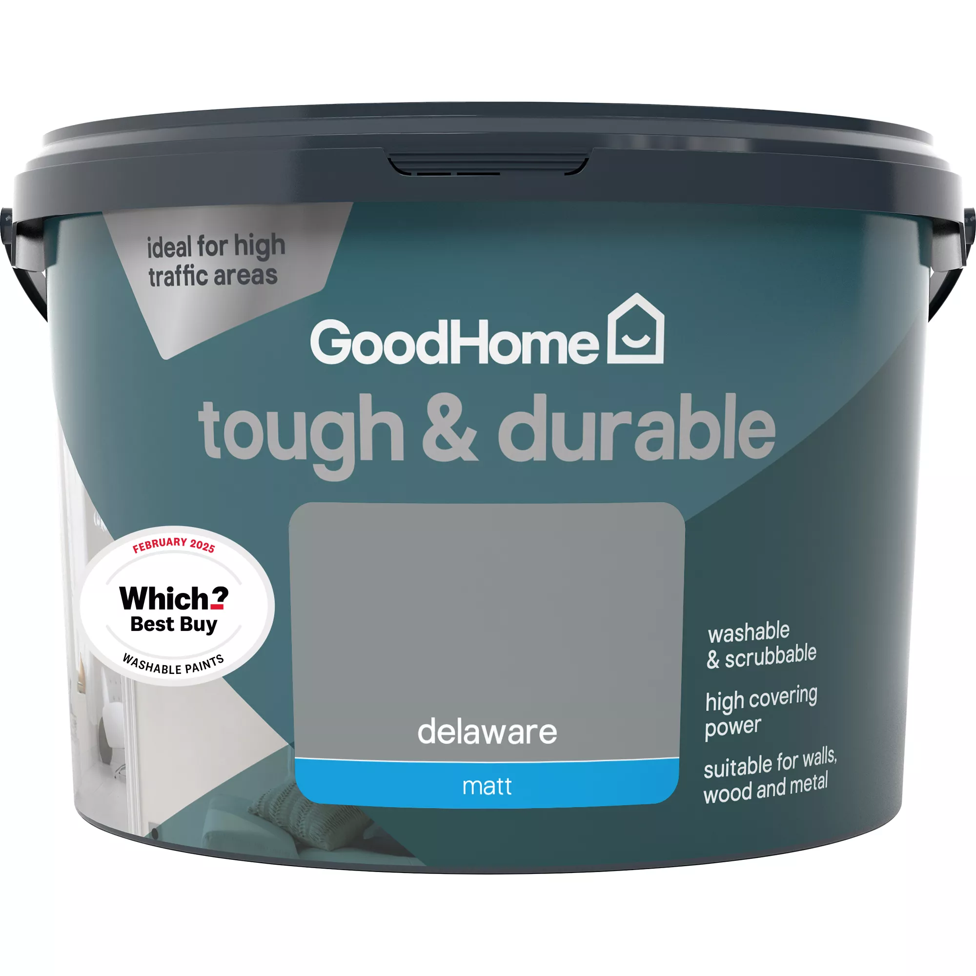 GoodHome Durable Delaware Matt Emulsion Paint, 2.5L 5 GoodHome Durable Delaware Matt Emulsion Paint, 2.5L - Image 3