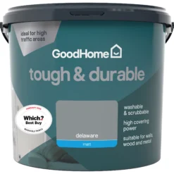 GoodHome Durable Delaware Matt Emulsion Paint, 5L -Trade Points goodhome durable delaware matt emulsion paint 5l3663602409854 02c