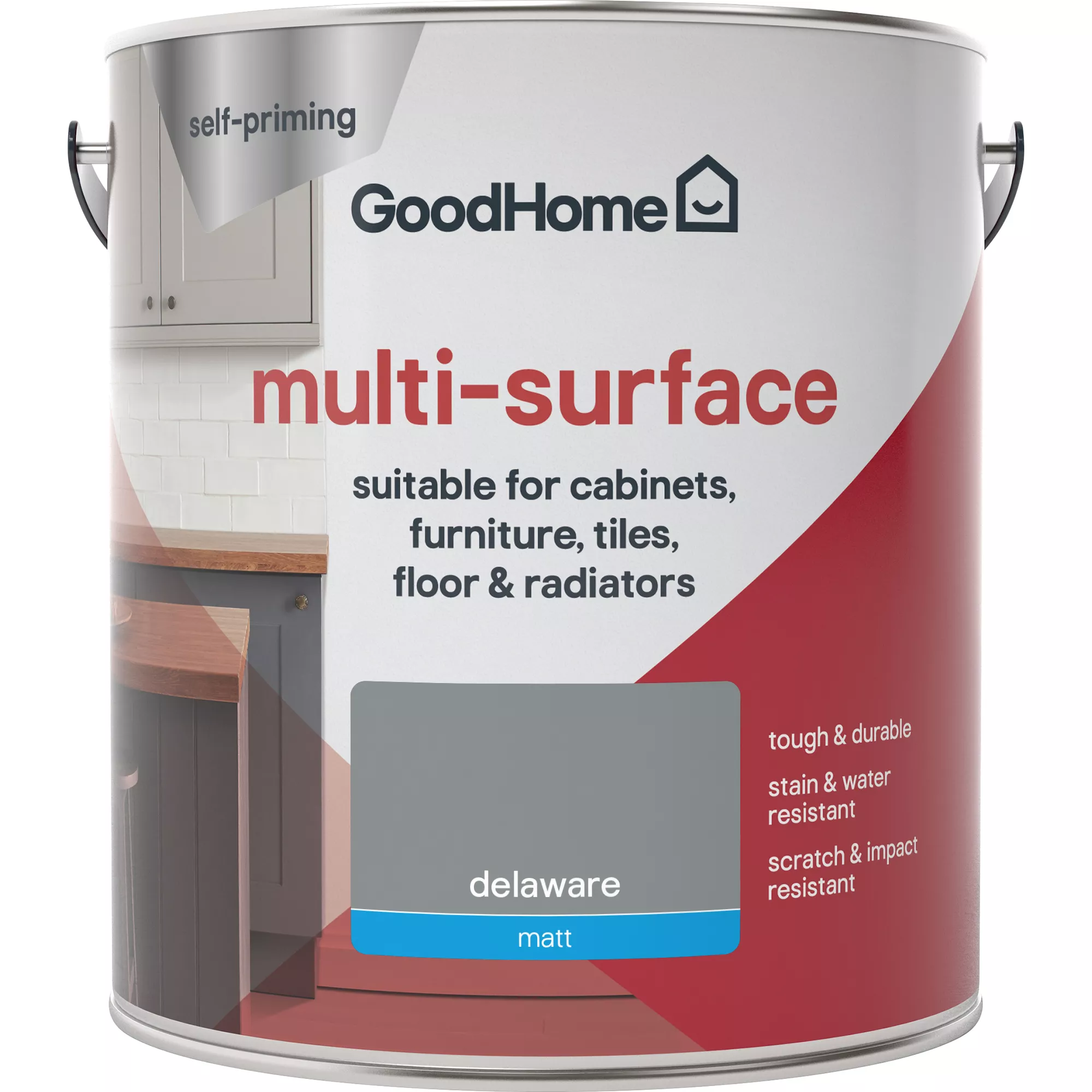 GoodHome Durable Delaware Matt Multi-surface Paint, 2L 5 GoodHome Durable Delaware Matt Multi-surface Paint, 2L - Image 3
