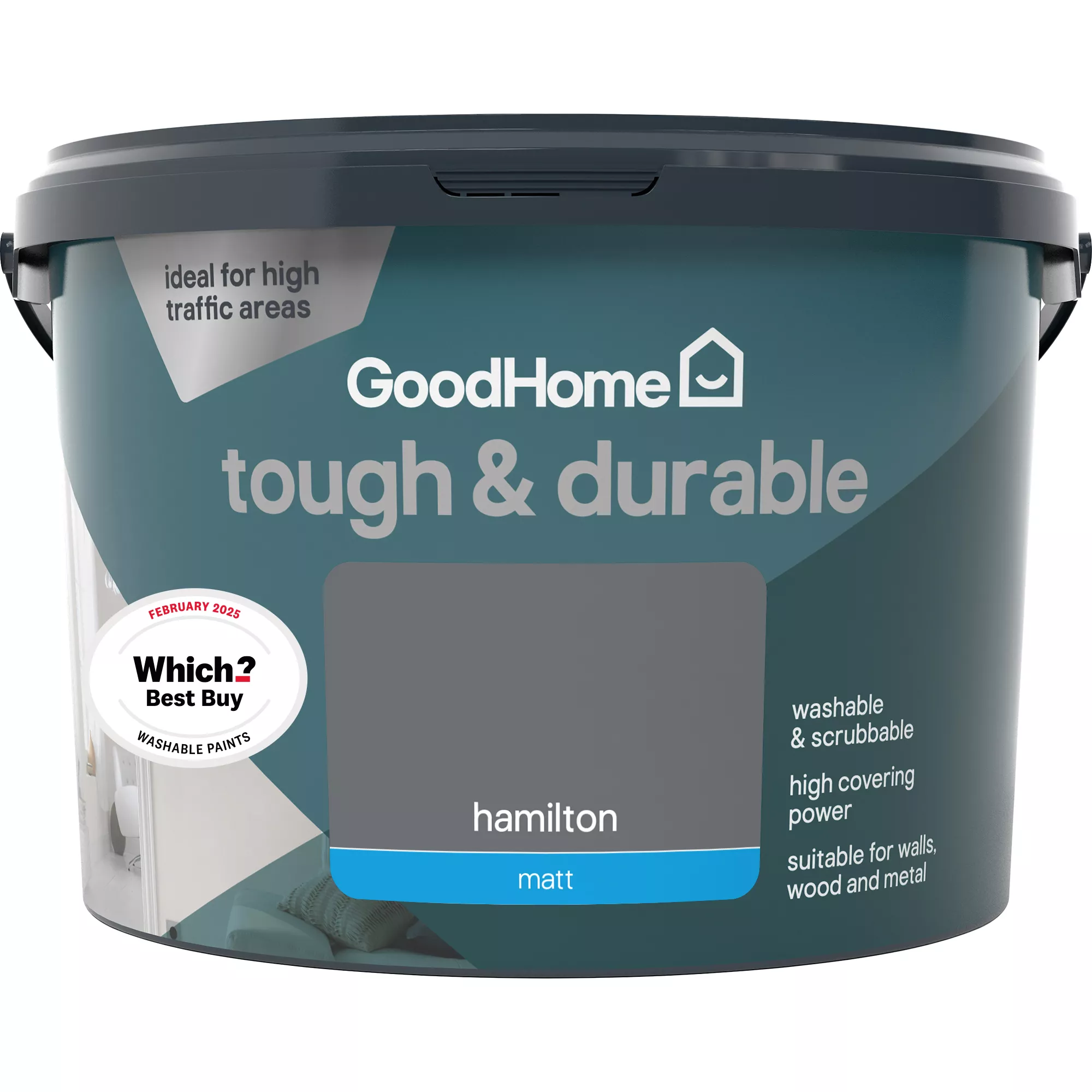 GoodHome Durable Hamilton Matt Emulsion Paint, 2.5L 5 GoodHome Durable Hamilton Matt Emulsion Paint, 2.5L - Image 3