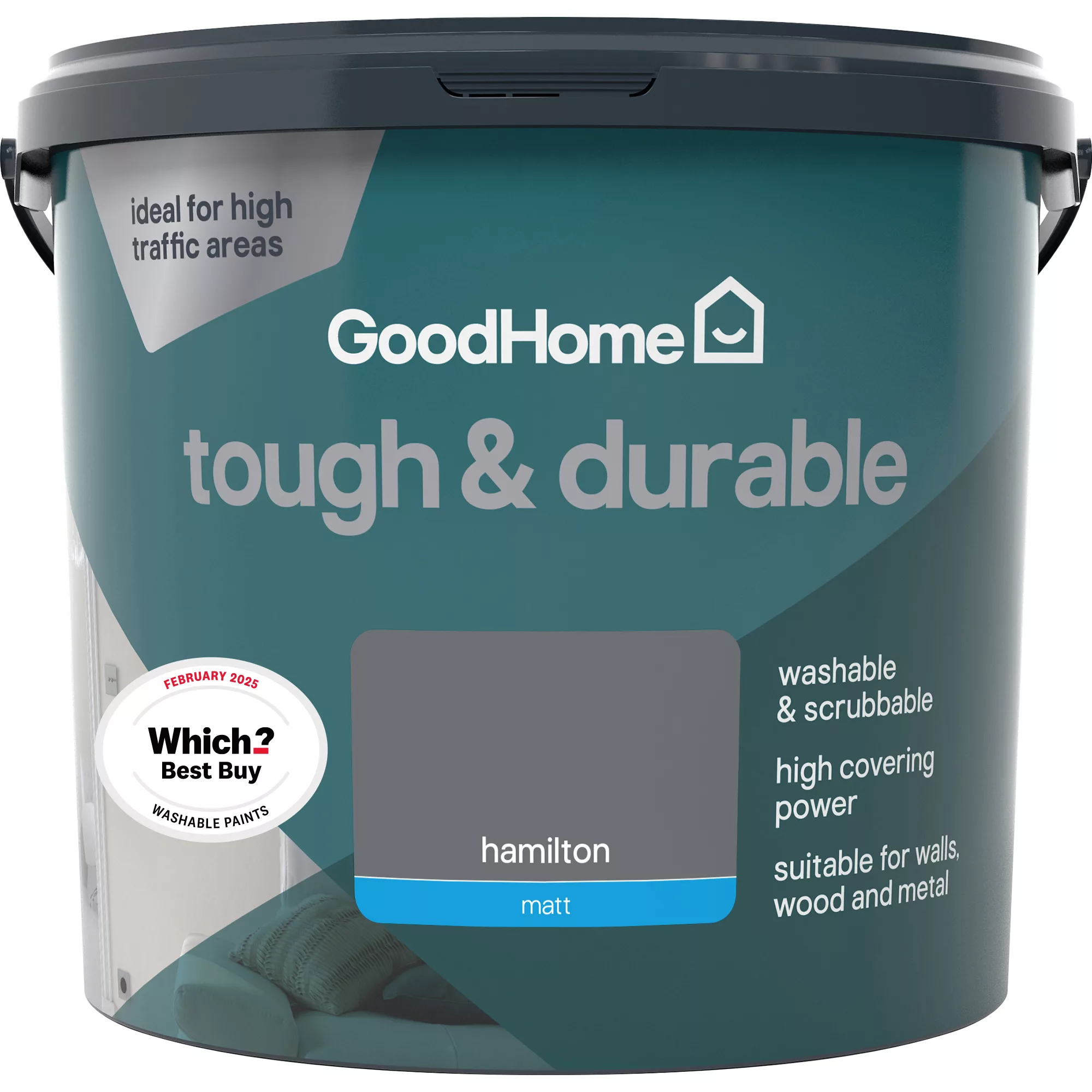 GoodHome Durable Hamilton Matt Emulsion Paint, 5L 5 GoodHome Durable Hamilton Matt Emulsion Paint, 5L - Image 3