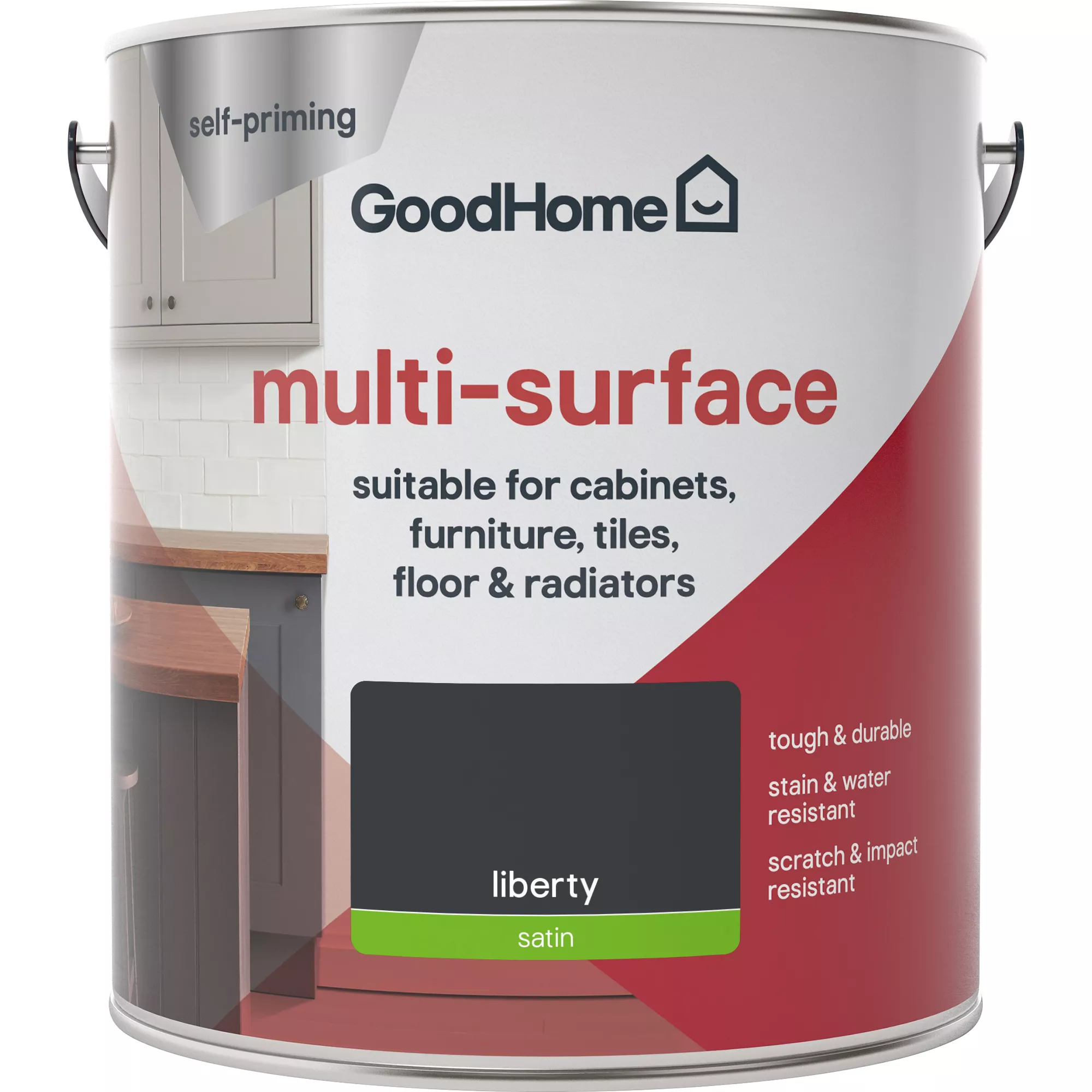 GoodHome Durable Liberty Satin Multi-surface Paint, 2L 5 GoodHome Durable Liberty Satin Multi-surface Paint, 2L - Image 3
