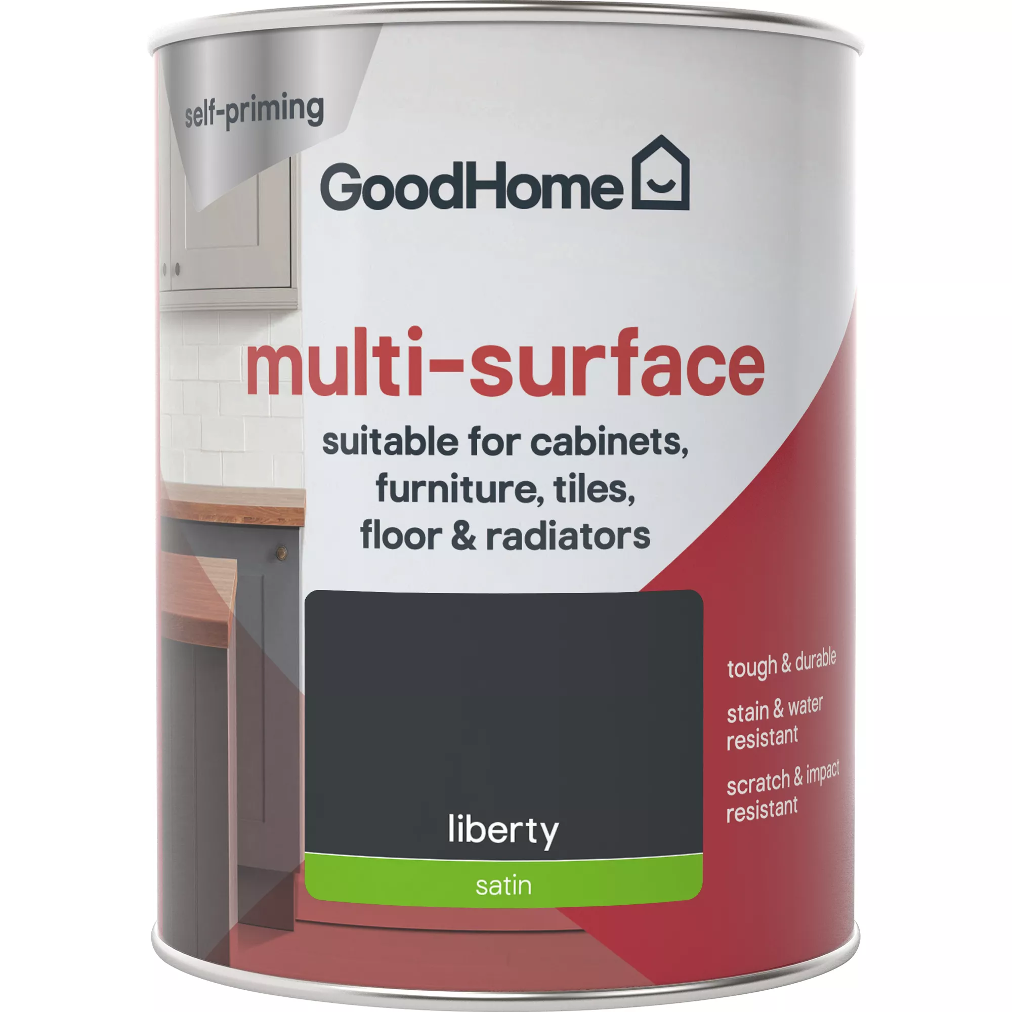 GoodHome Durable Liberty Satin Multi-surface Paint, 750ml 5 GoodHome Durable Liberty Satin Multi-surface Paint, 750ml - Image 3