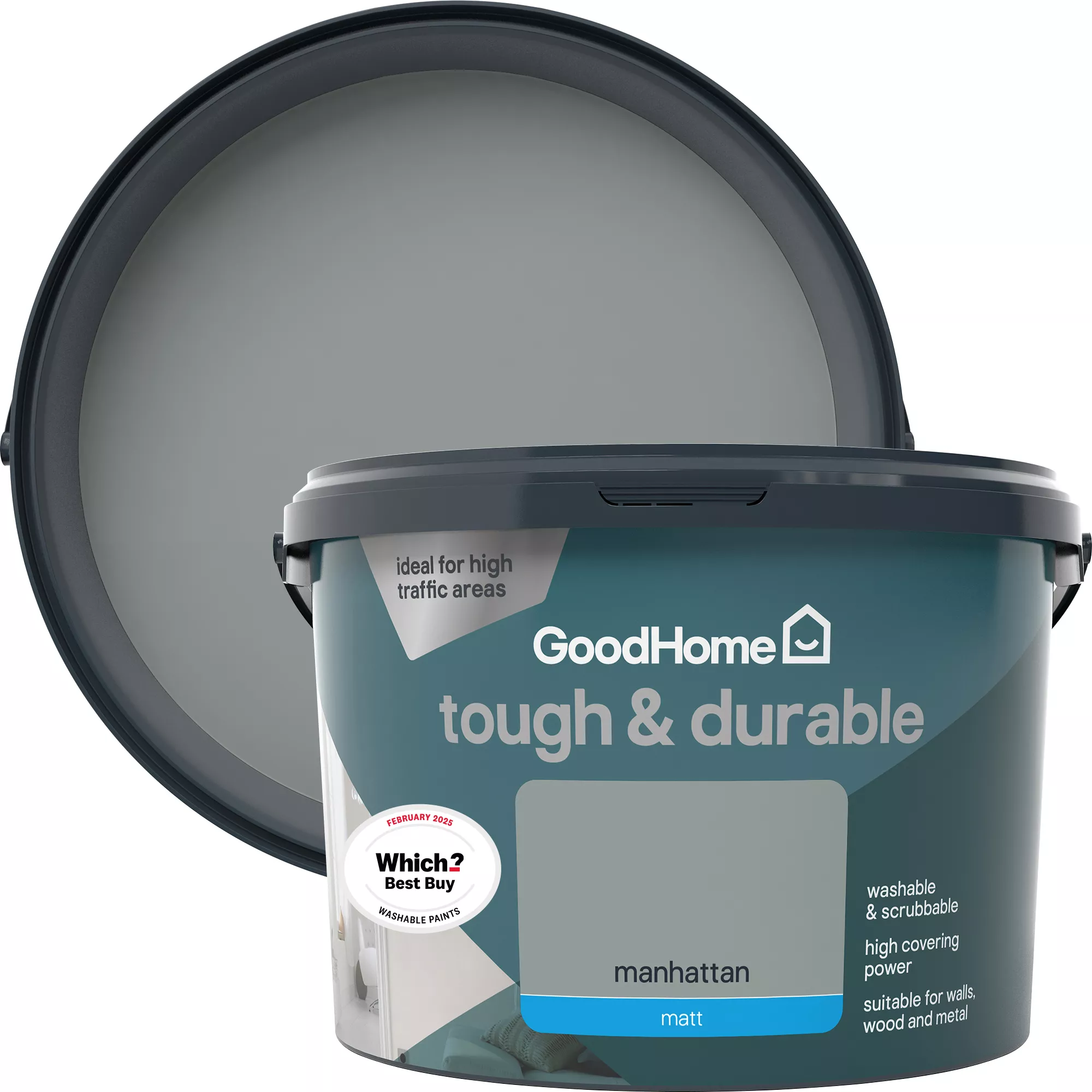 GoodHome Durable Manhattan Matt Emulsion Paint, 2.5L 3 GoodHome Durable Manhattan Matt Emulsion Paint, 2.5L