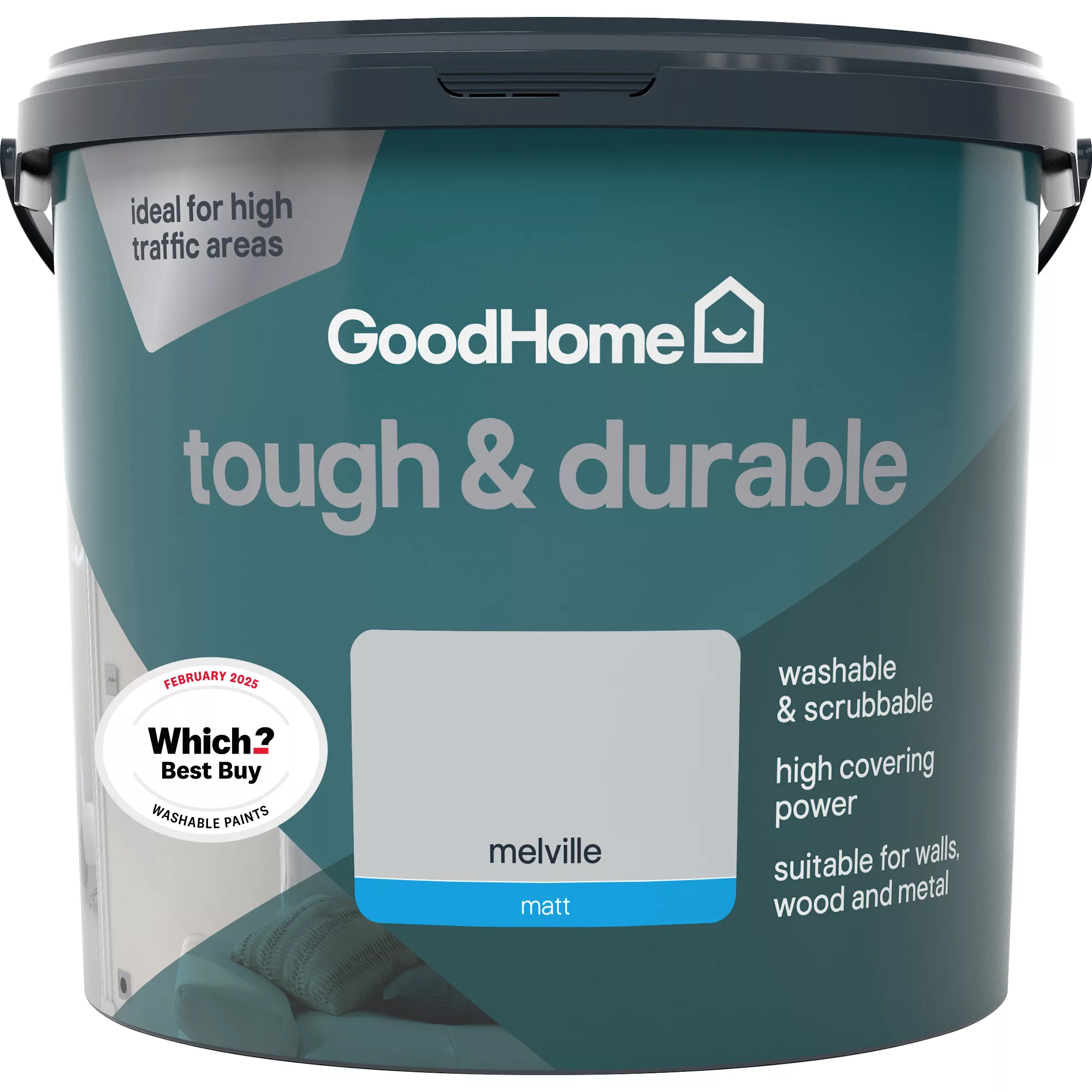 GoodHome Durable Melville Matt Emulsion Paint, 5L 5 GoodHome Durable Melville Matt Emulsion Paint, 5L - Image 3