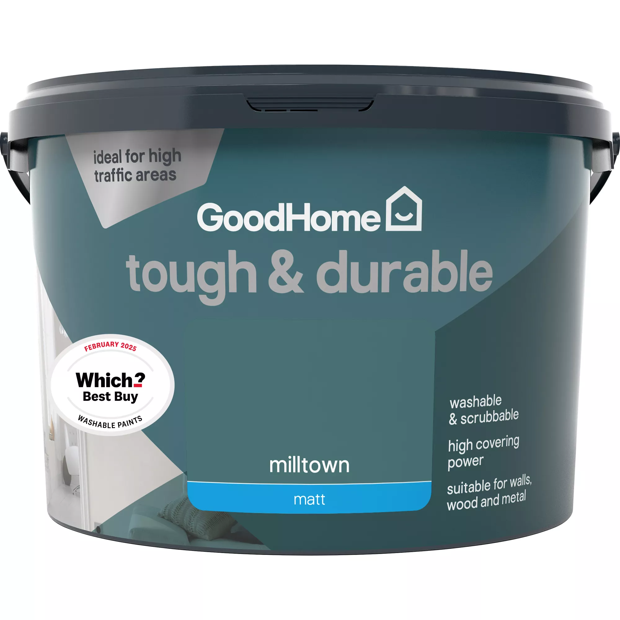 GoodHome Durable Milltown Matt Emulsion Paint, 2.5L 5 GoodHome Durable Milltown Matt Emulsion Paint, 2.5L - Image 3