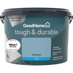 GoodHome Durable Monaco Matt Emulsion Paint, 2.5L -Trade Points goodhome durable monaco matt emulsion paint 2 5l3663602406853 02c