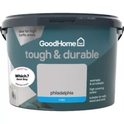 GoodHome Durable Philadelphia Matt Emulsion Paint, 2.5L -Trade Points goodhome durable philadelphia matt emulsion paint 2 5l3663602408444 02c