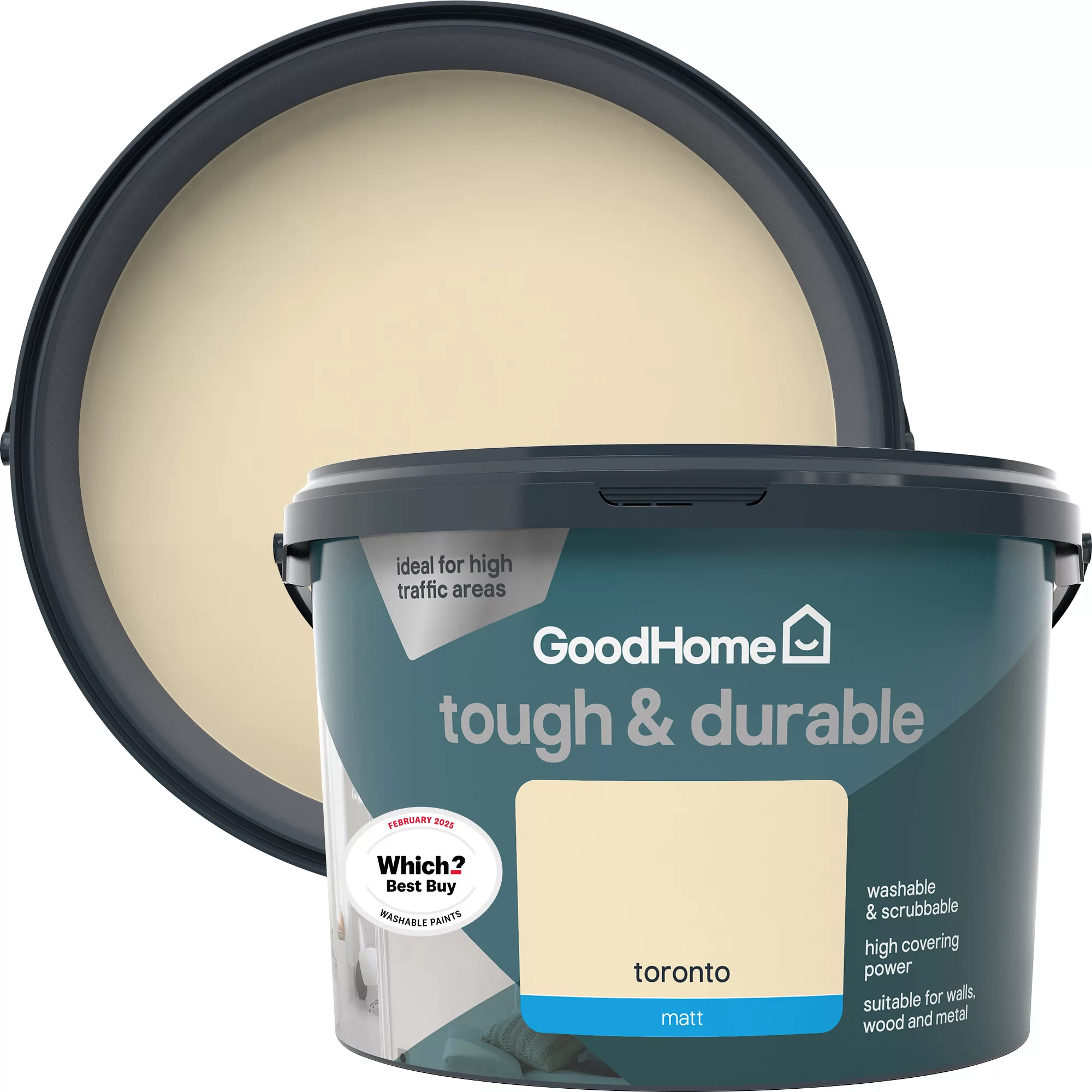 GoodHome Durable Toronto Matt Emulsion Paint, 2.5L 3 GoodHome Durable Toronto Matt Emulsion Paint, 2.5L