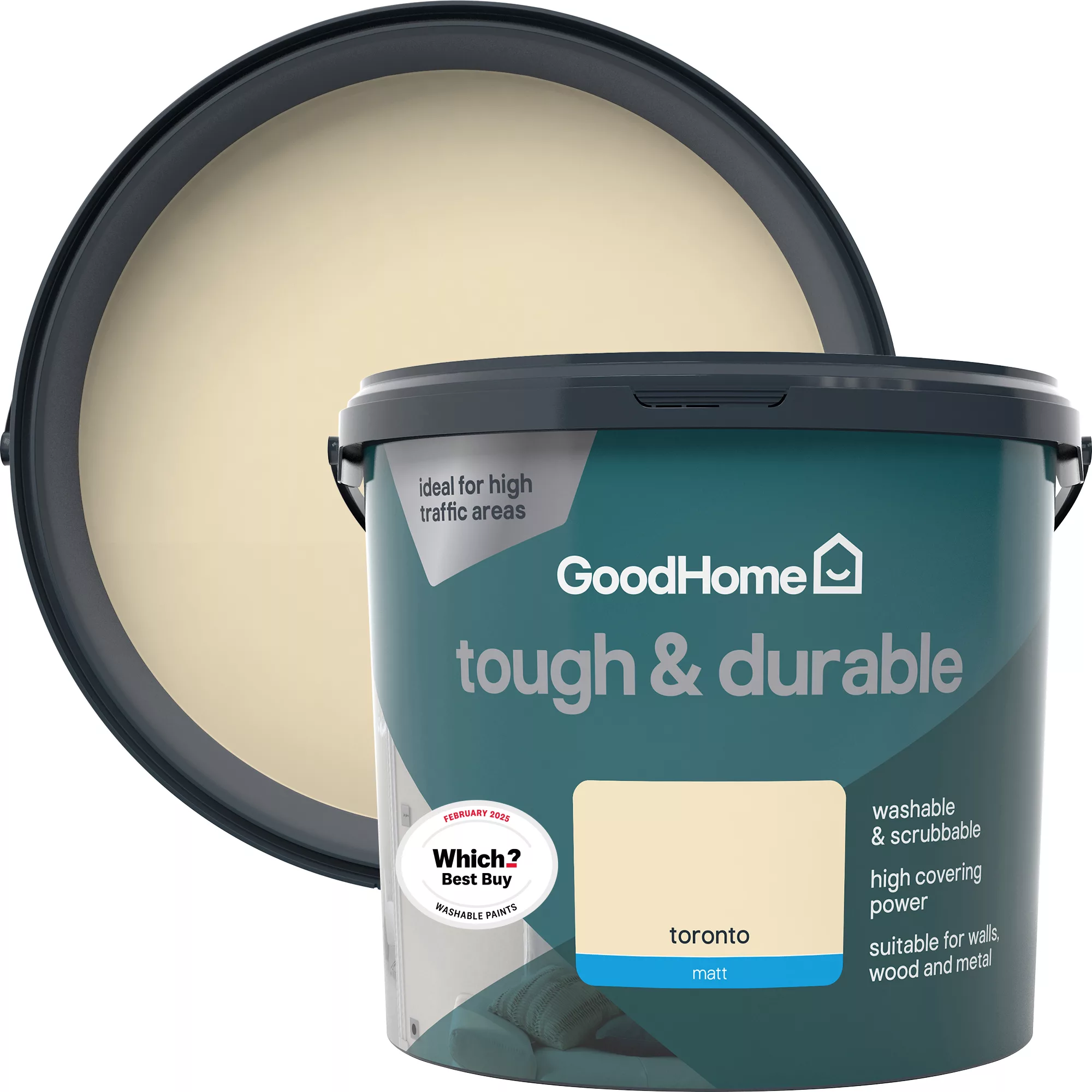 GoodHome Durable Toronto Matt Emulsion Paint, 5L 3 GoodHome Durable Toronto Matt Emulsion Paint, 5L