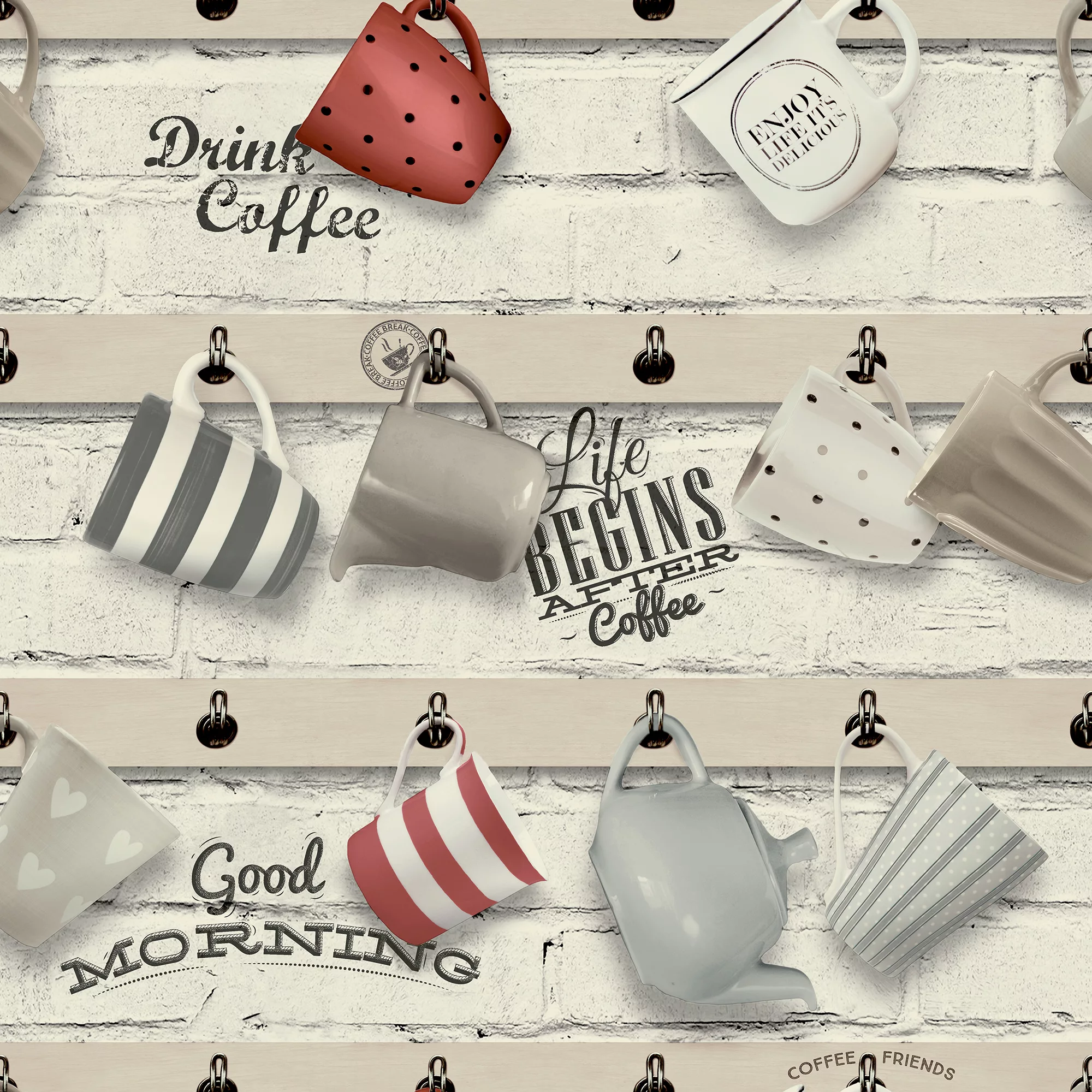 GoodHome Eclipta Multicolour Café Smooth Wallpaper 4 GoodHome Eclipta Multicolour Café Smooth Wallpaper - Image 2