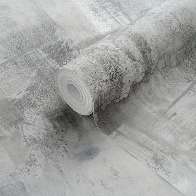 GoodHome Elmas Grey Concrete Effect Textured Wallpaper 3 GoodHome Elmas Grey Concrete Effect Textured Wallpaper