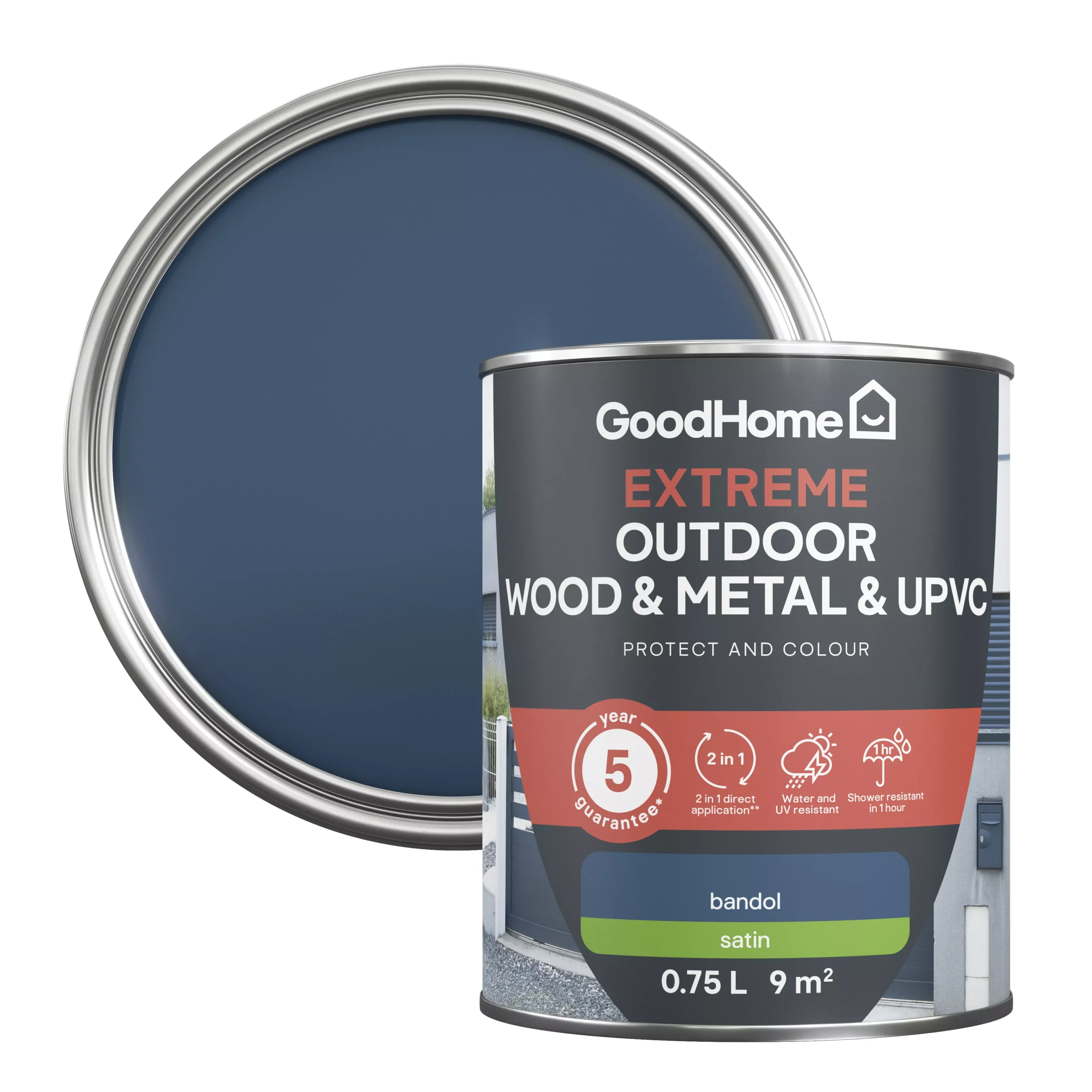 GoodHome Extreme Outdoor Bandol Satinwood Multi-surface Paint, 750ml 3 GoodHome Extreme Outdoor Bandol Satinwood Multi-surface Paint, 750ml