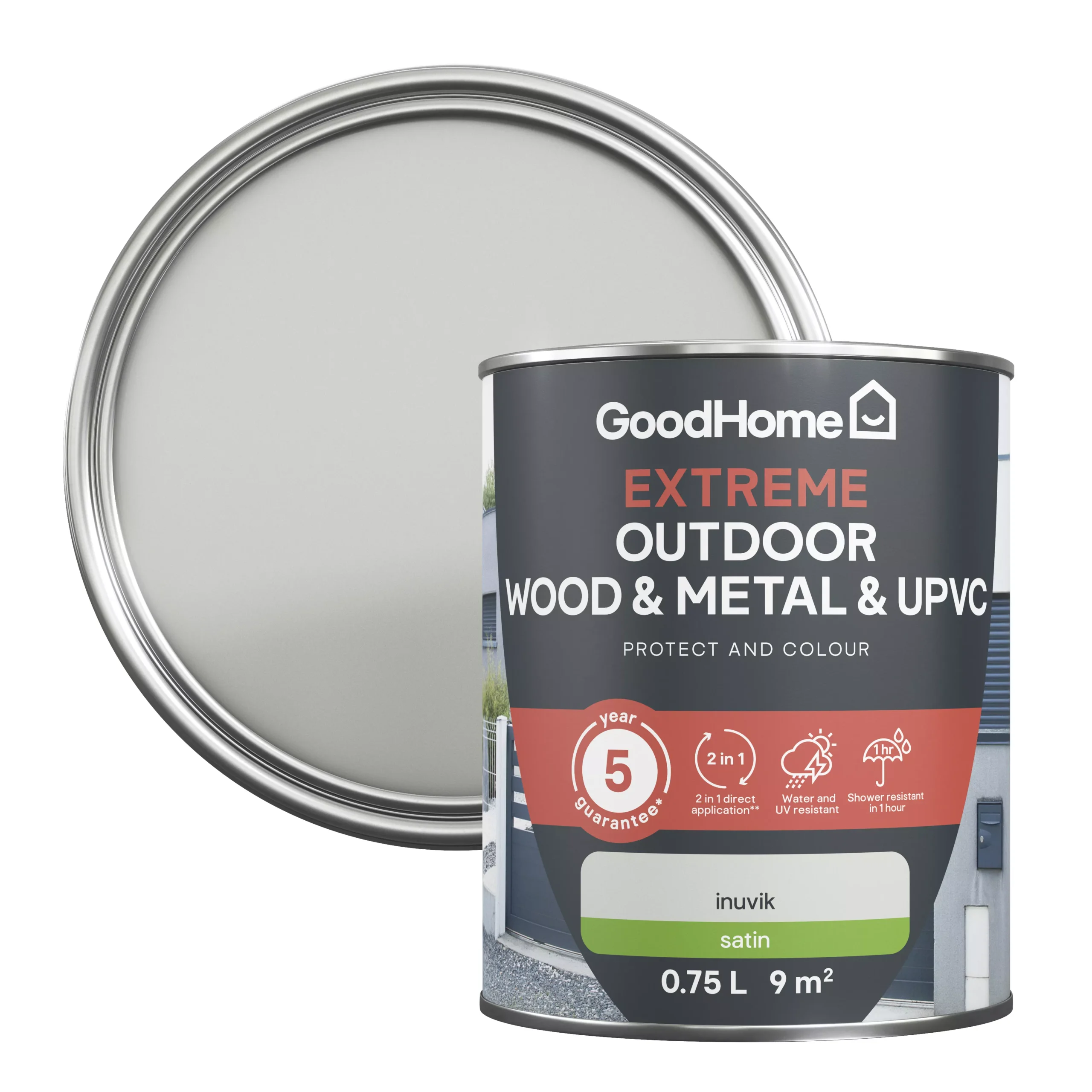GoodHome Extreme Outdoor Inuvik Satinwood Multi-surface Paint, 750ml 3 GoodHome Extreme Outdoor Inuvik Satinwood Multi-surface Paint, 750ml