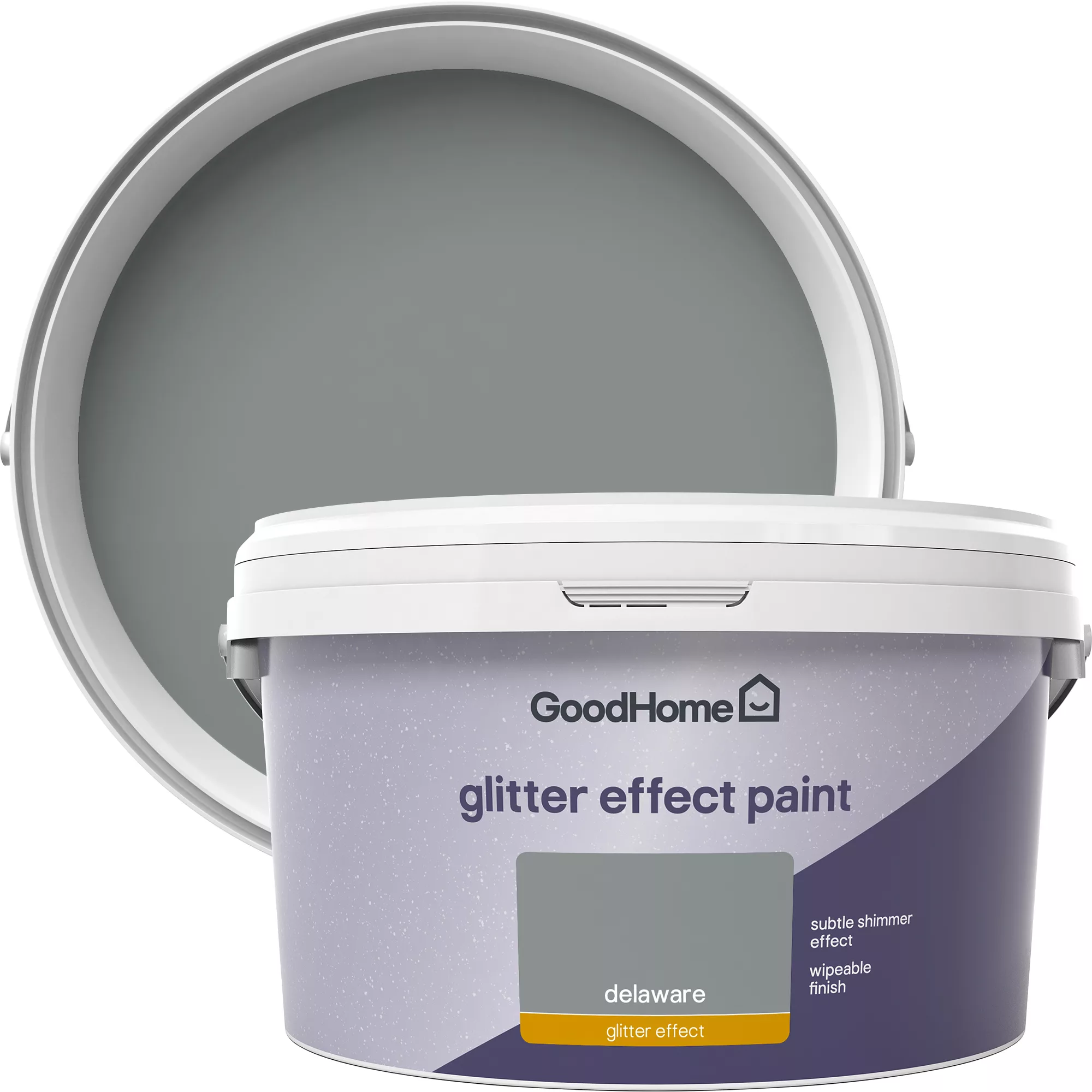 GoodHome Feature Wall Delaware Glitter Effect Emulsion Paint, 2L 3 GoodHome Feature Wall Delaware Glitter Effect Emulsion Paint, 2L