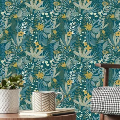 GoodHome Ghips Multicolour Naive Leaves Textured Wallpaper 7 GoodHome Ghips Multicolour Naive Leaves Textured Wallpaper -Trade Points goodhome ghips multicolour naive leaves textured wallpaper5059340409283 01i