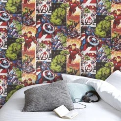 GoodHome Heimia Multicolour Avengers Smooth Wallpaper 9 GoodHome Heimia Multicolour Avengers Smooth Wallpaper -Trade Points goodhome heimia multicolour avengers smooth wallpaper5011583357868 30i