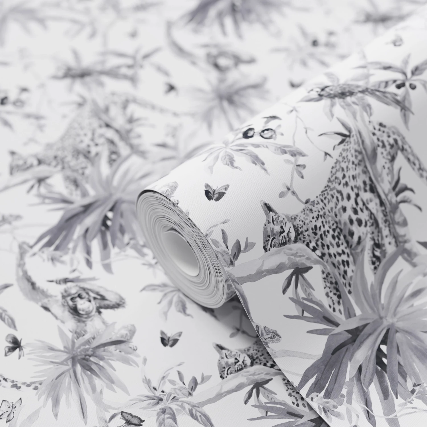 GoodHome Howlit Black & White Jungle Textured Wallpaper 3 GoodHome Howlit Black & White Jungle Textured Wallpaper