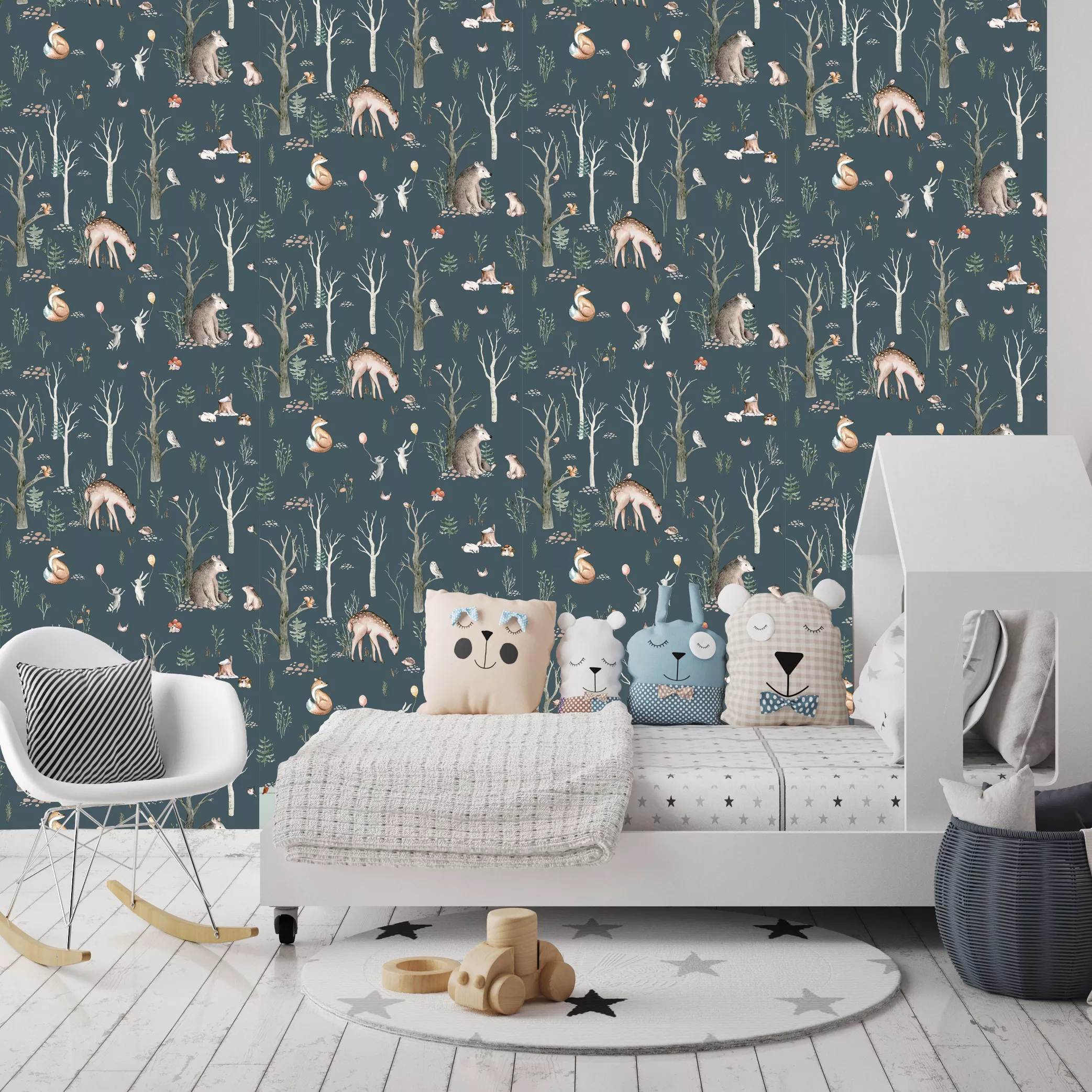 GoodHome Iris Grey Forest Animals Textured Wallpaper 5 GoodHome Iris Grey Forest Animals Textured Wallpaper - Image 3