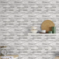 GoodHome Jori Grey & White Brick Textured Wallpaper 9 GoodHome Jori Grey & White Brick Textured Wallpaper -Trade Points goodhome jori grey white brick textured wallpaper3663602560326 01i bq