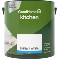 GoodHome Kitchen Brilliant White Matt Emulsion Paint, 2.5L 6 GoodHome Kitchen Brilliant White Matt Emulsion Paint, 2.5L -Trade Points goodhome kitchen brilliant white matt emulsion paint 2 5l5059340232058 02c bq