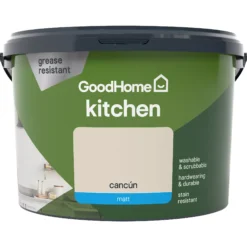 GoodHome Kitchen Cancun Matt Emulsion Paint, 2.5L -Trade Points goodhome kitchen cancun matt emulsion paint 2 5l3663602403906 02c