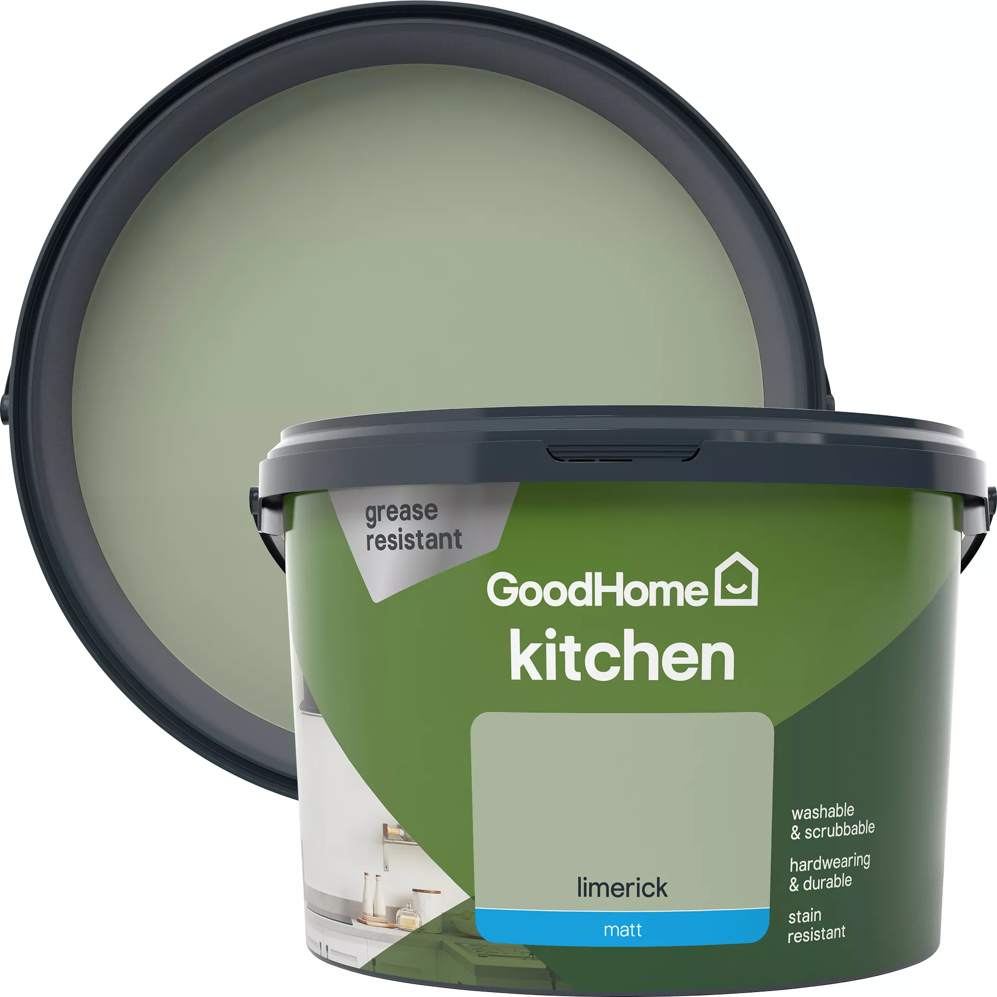 GoodHome Kitchen Limerick Matt Emulsion Paint, 2.5L 3 GoodHome Kitchen Limerick Matt Emulsion Paint, 2.5L