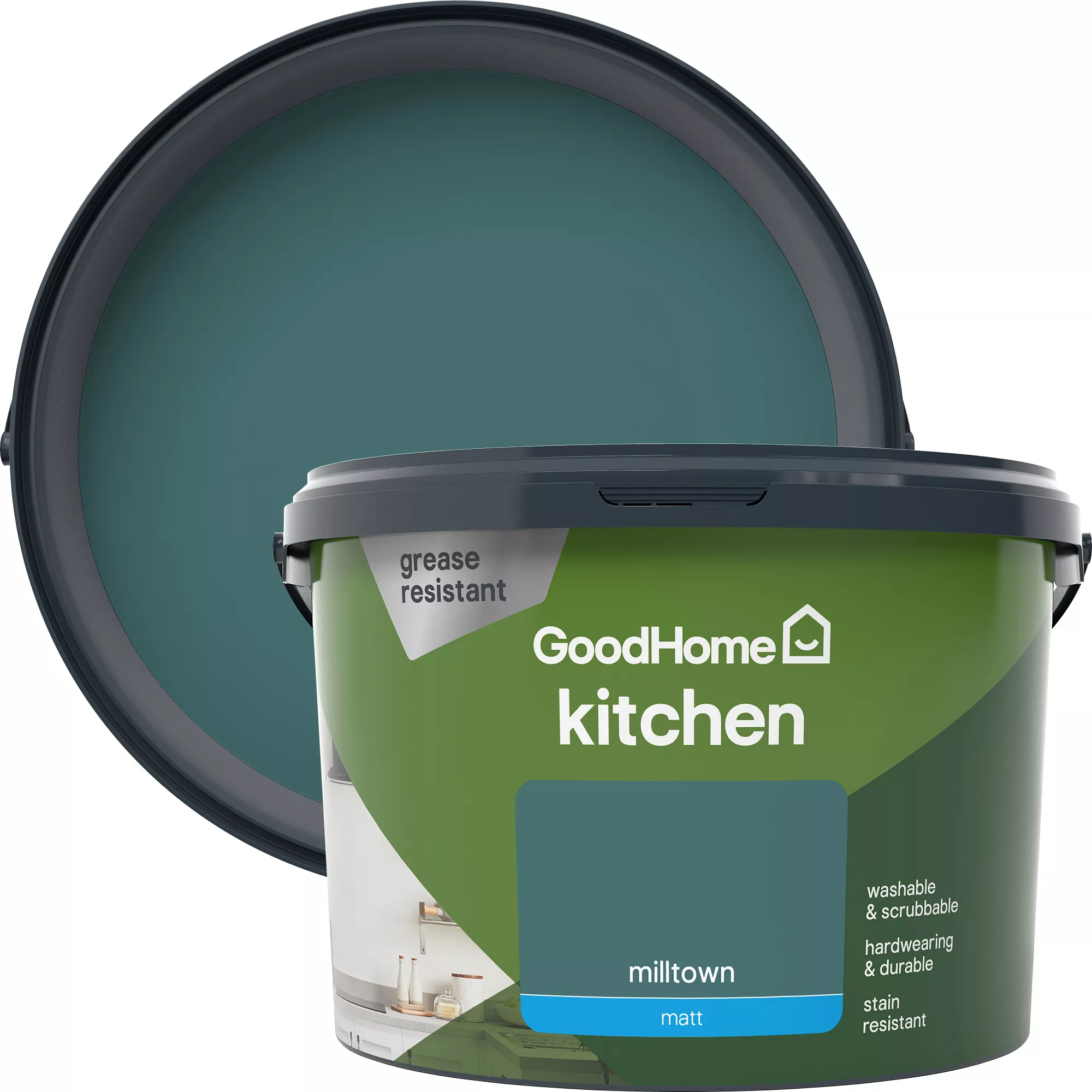 GoodHome Kitchen Milltown Matt Emulsion Paint, 2.5L 3 GoodHome Kitchen Milltown Matt Emulsion Paint, 2.5L