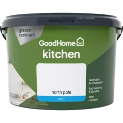 GoodHome Kitchen North Pole Matt Emulsion Paint, 2.5L -Trade Points goodhome kitchen north pole matt emulsion paint 2 5l3663602401056 02c