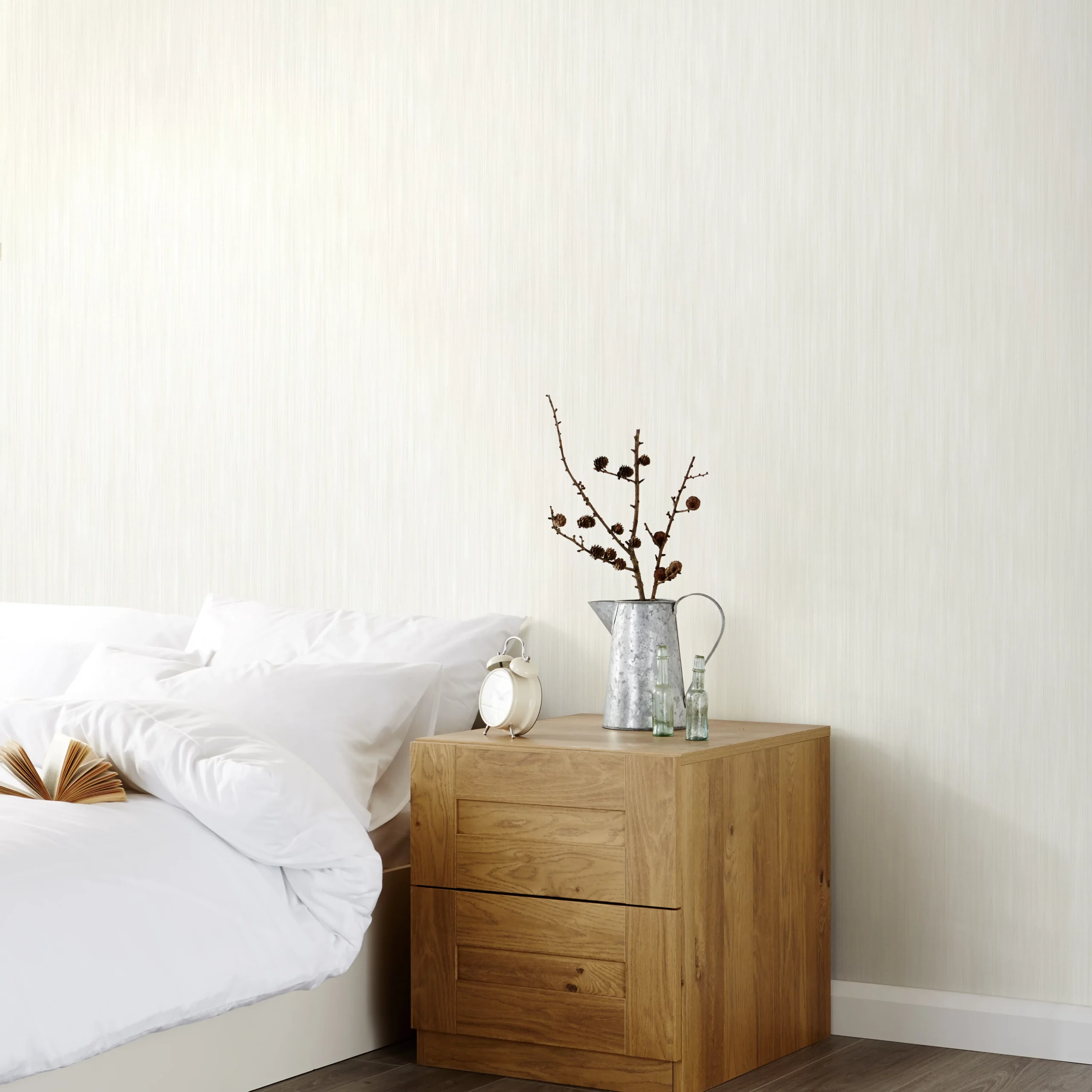 GoodHome Lery White Pleated Glitter Effect Textured Wallpaper 5 GoodHome Lery White Pleated Glitter Effect Textured Wallpaper - Image 3