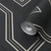 GoodHome Lisle Charcoal Geometric Metallic Effect Textured Wallpaper -Trade Points goodhome lisle charcoal geometric metallic effect textured wallpaper5059340410432 01c