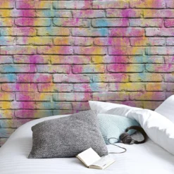 GoodHome Lokta Multicolour Brick Effect Textured Wallpaper -Trade Points goodhome lokta multicolour brick effect textured wallpaper3663602560395 03i