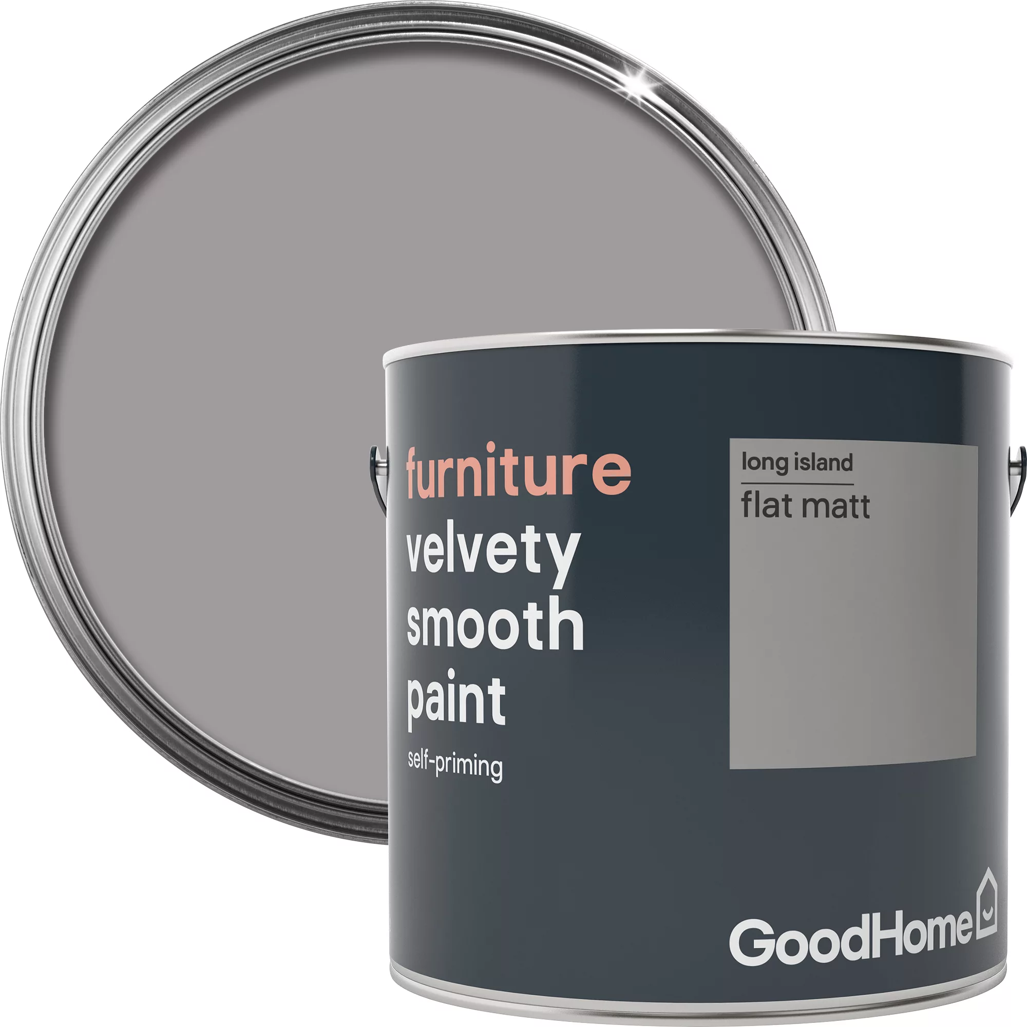 GoodHome Long Island Flat Matt Furniture Paint, 2L 3 GoodHome Long Island Flat Matt Furniture Paint, 2L