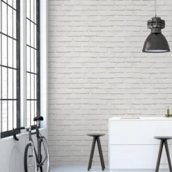 GoodHome Luynes White Brick Stone Effect Textured Wallpaper -Trade Points goodhome luynes white brick stone effect textured wallpaper3663602559641 01i bq