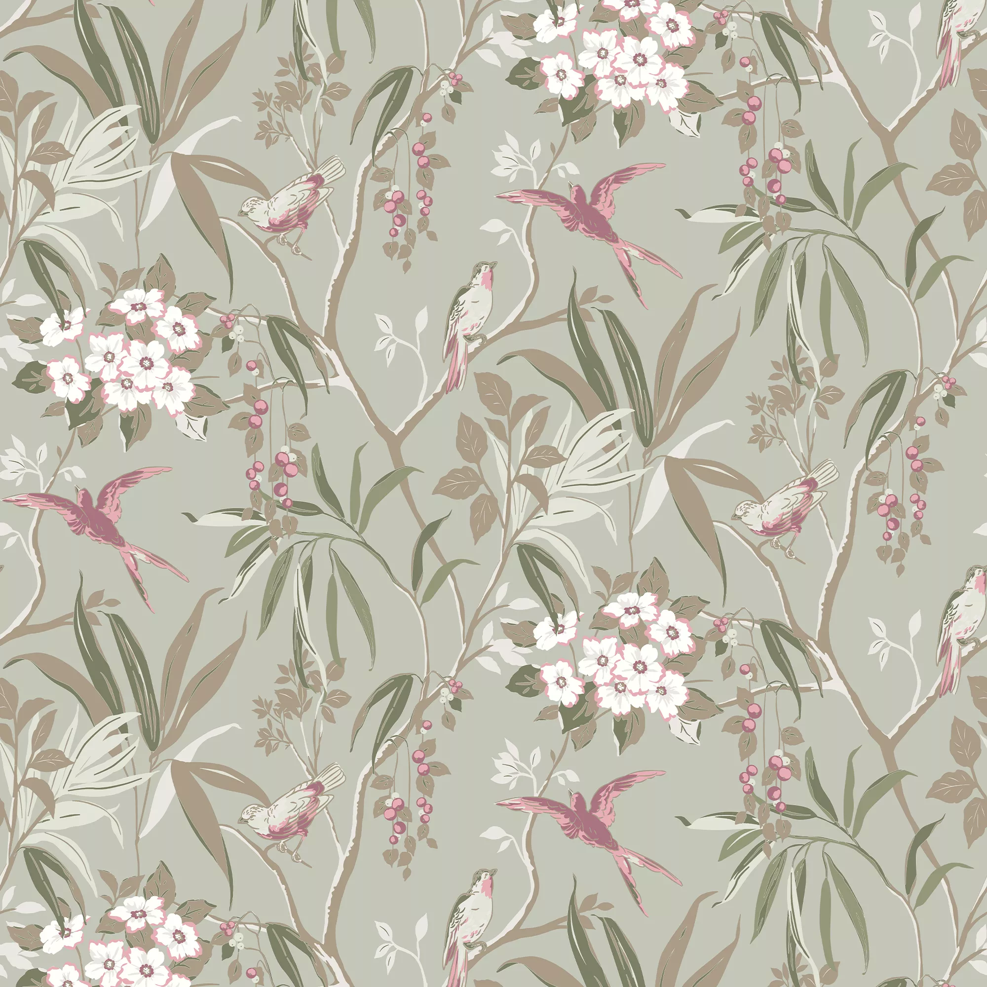 GoodHome Maristow Sage Floral Metallic Effect Textured Wallpaper 4 GoodHome Maristow Sage Floral Metallic Effect Textured Wallpaper - Image 2