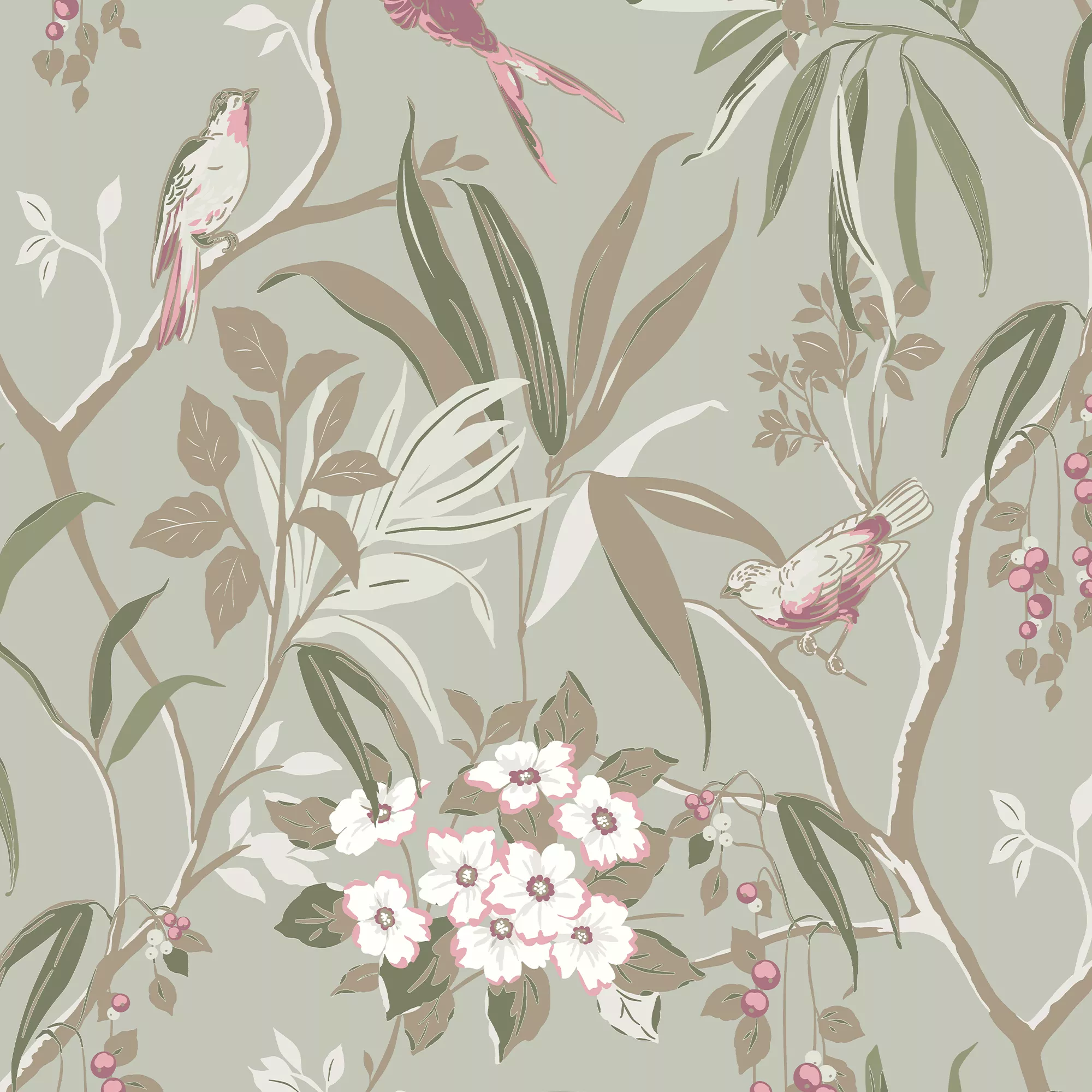 GoodHome Maristow Sage Floral Metallic Effect Textured Wallpaper 5 GoodHome Maristow Sage Floral Metallic Effect Textured Wallpaper - Image 3