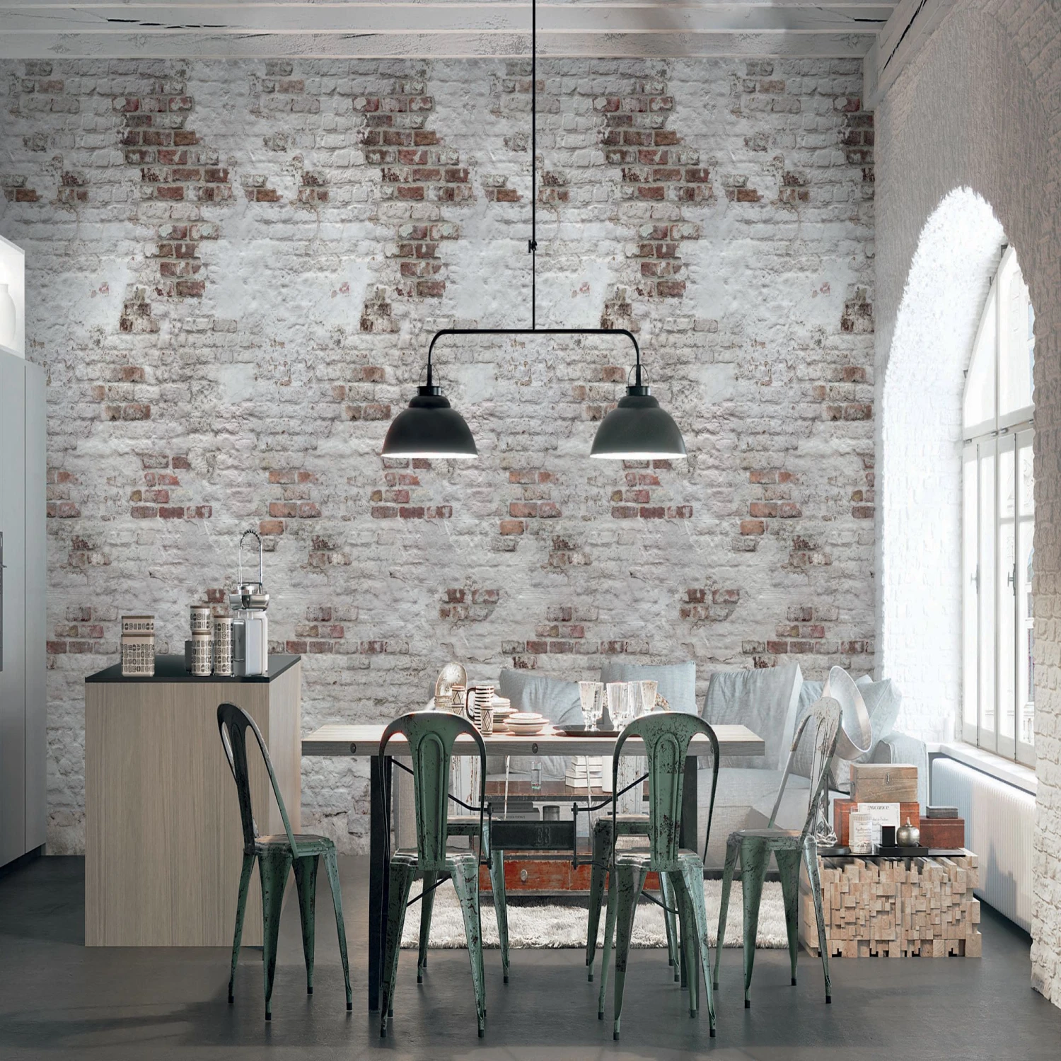 GoodHome Merly Natural Brick Effect Matt Mural 6 GoodHome Merly Natural Brick Effect Matt Mural - Image 4