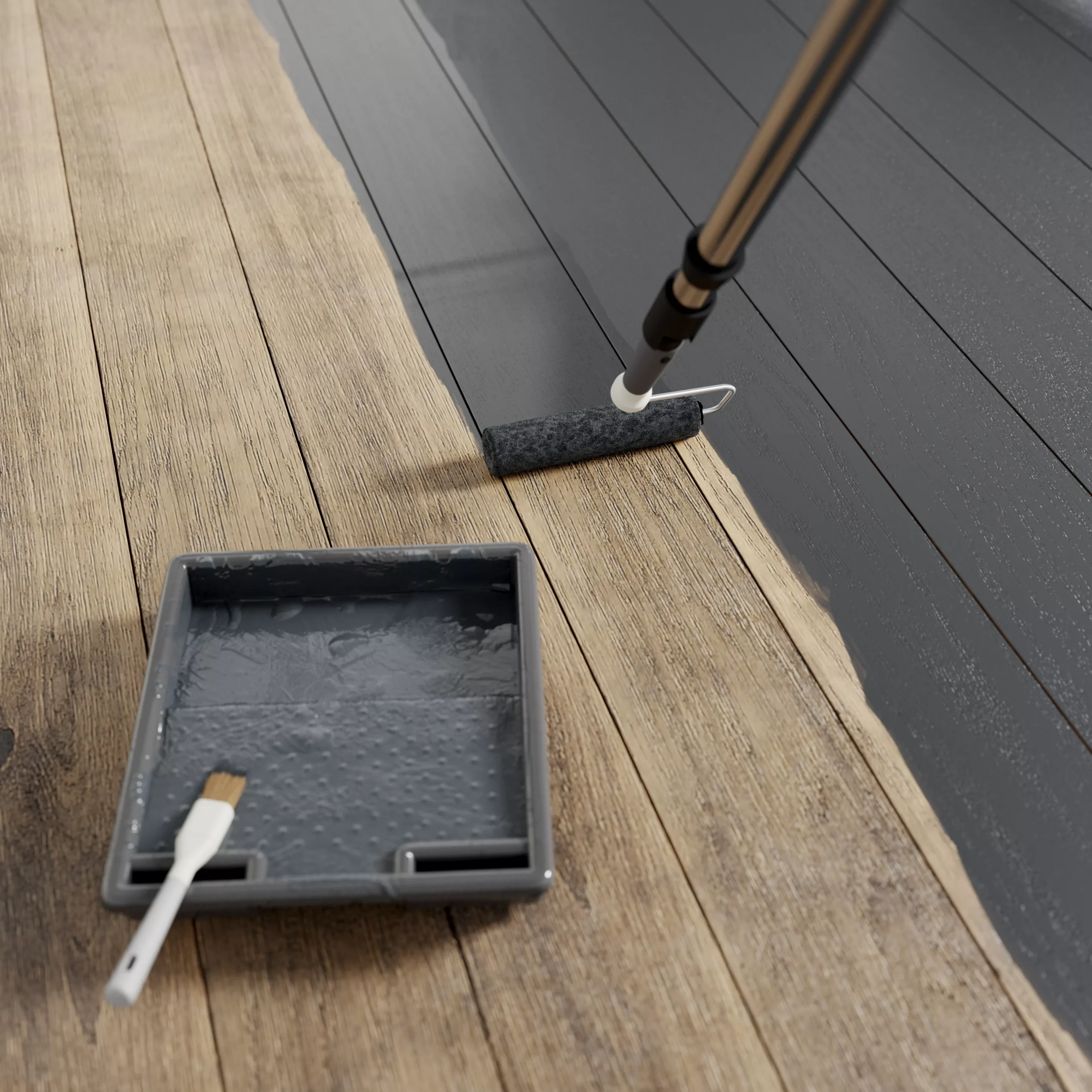 GoodHome Mid Grey Satin Floor Wood Varnish, 2.5L 7 GoodHome Mid Grey Satin Floor Wood Varnish, 2.5L - Image 5