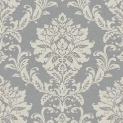 GoodHome Mire Grey Damask Woven Effect Textured Wallpaper -Trade Points goodhome mire grey damask woven effect textured wallpaper3663602559887 39c bq