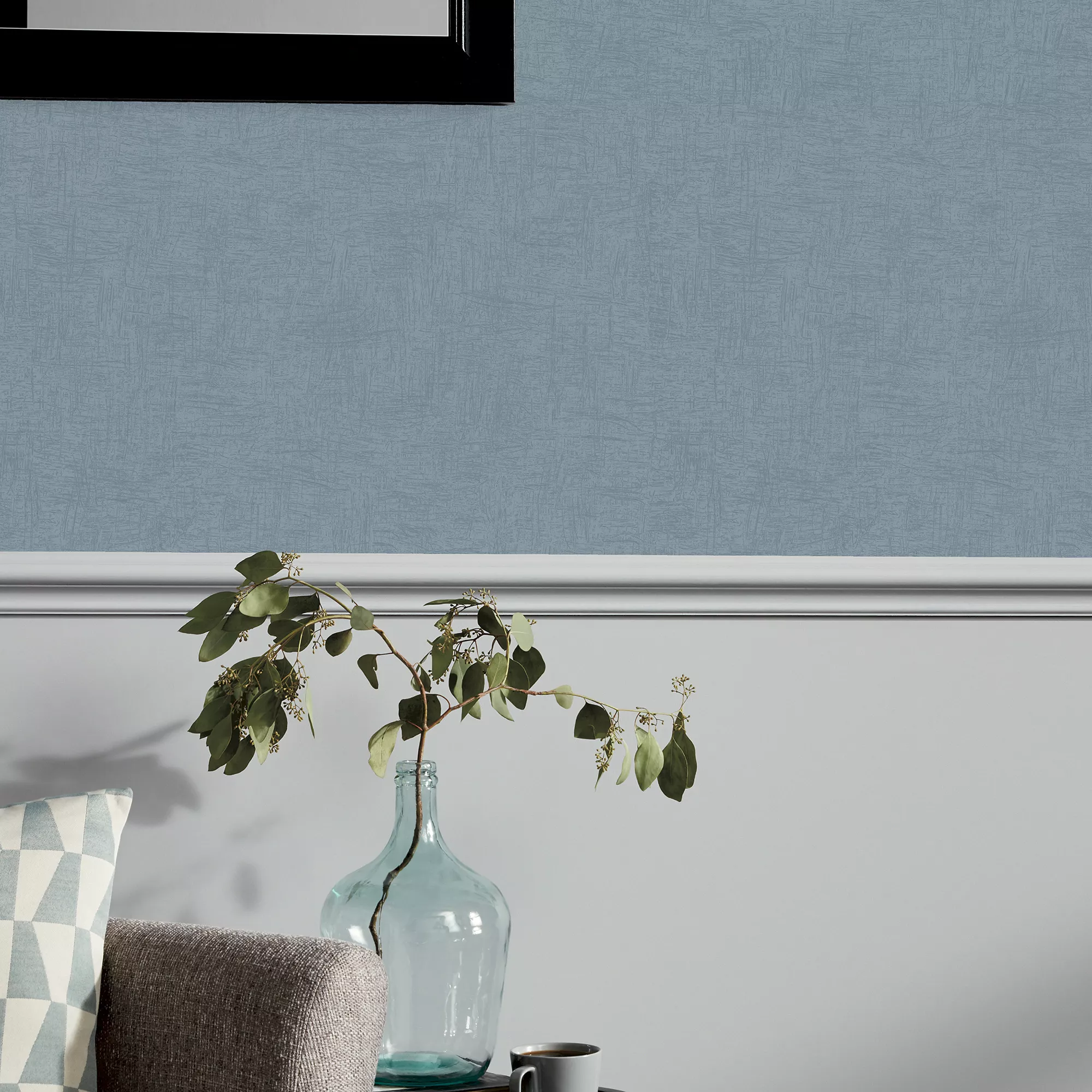 GoodHome Moivre Blue Concrete Effect Textured Wallpaper 5 GoodHome Moivre Blue Concrete Effect Textured Wallpaper - Image 3
