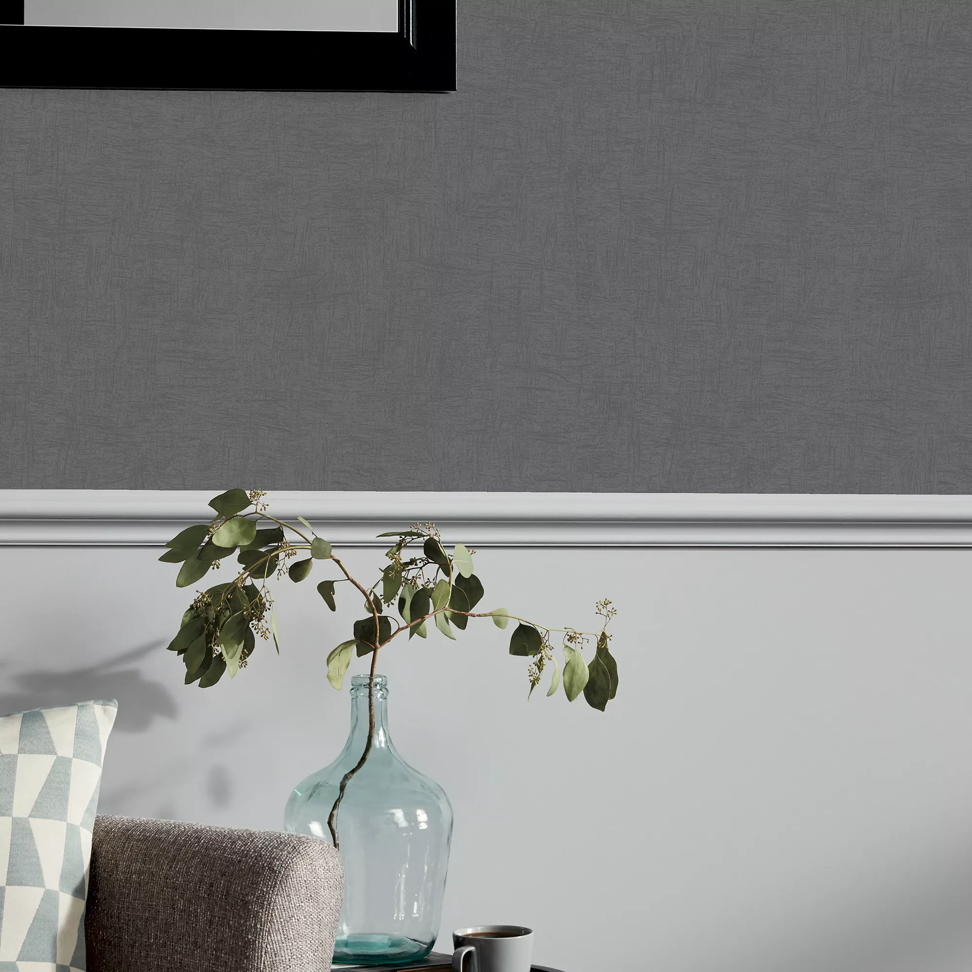 GoodHome Moivre Dark Grey Concrete Effect Textured Wallpaper 6 GoodHome Moivre Dark Grey Concrete Effect Textured Wallpaper - Image 4