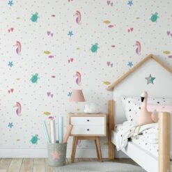 GoodHome Multi Underwater Theme Smooth Wallpaper -Trade Points goodhome multi underwater theme smooth wallpaper5011583532227 21i bq