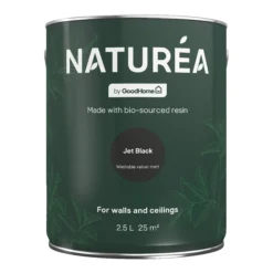 GoodHome Naturéa Jet Black Velvet Matt Emulsion Paint, 2.5L -Trade Points goodhome naturea jet black velvet matt emulsion paint 2 5l5059340274225 02c