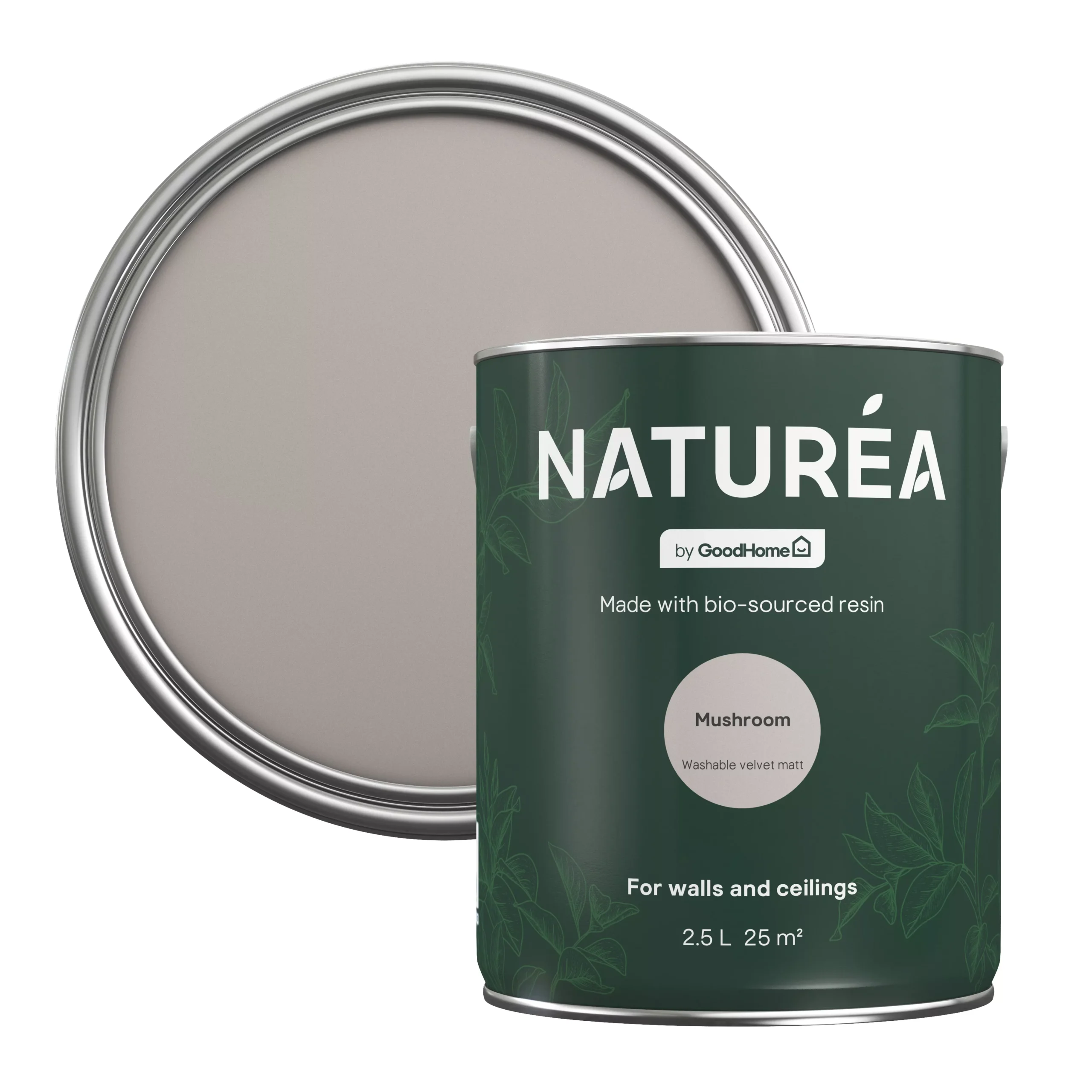 GoodHome Naturéa Mushroom Velvet Matt Emulsion Paint, 2.5L 3 GoodHome Naturéa Mushroom Velvet Matt Emulsion Paint, 2.5L